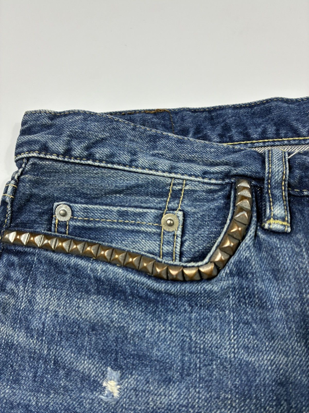 Hysteric Glamour Hysteric Glamour Distressed Studded Selvedge Jeans Size US 34 / EU 50 - 5 Thumbnail
