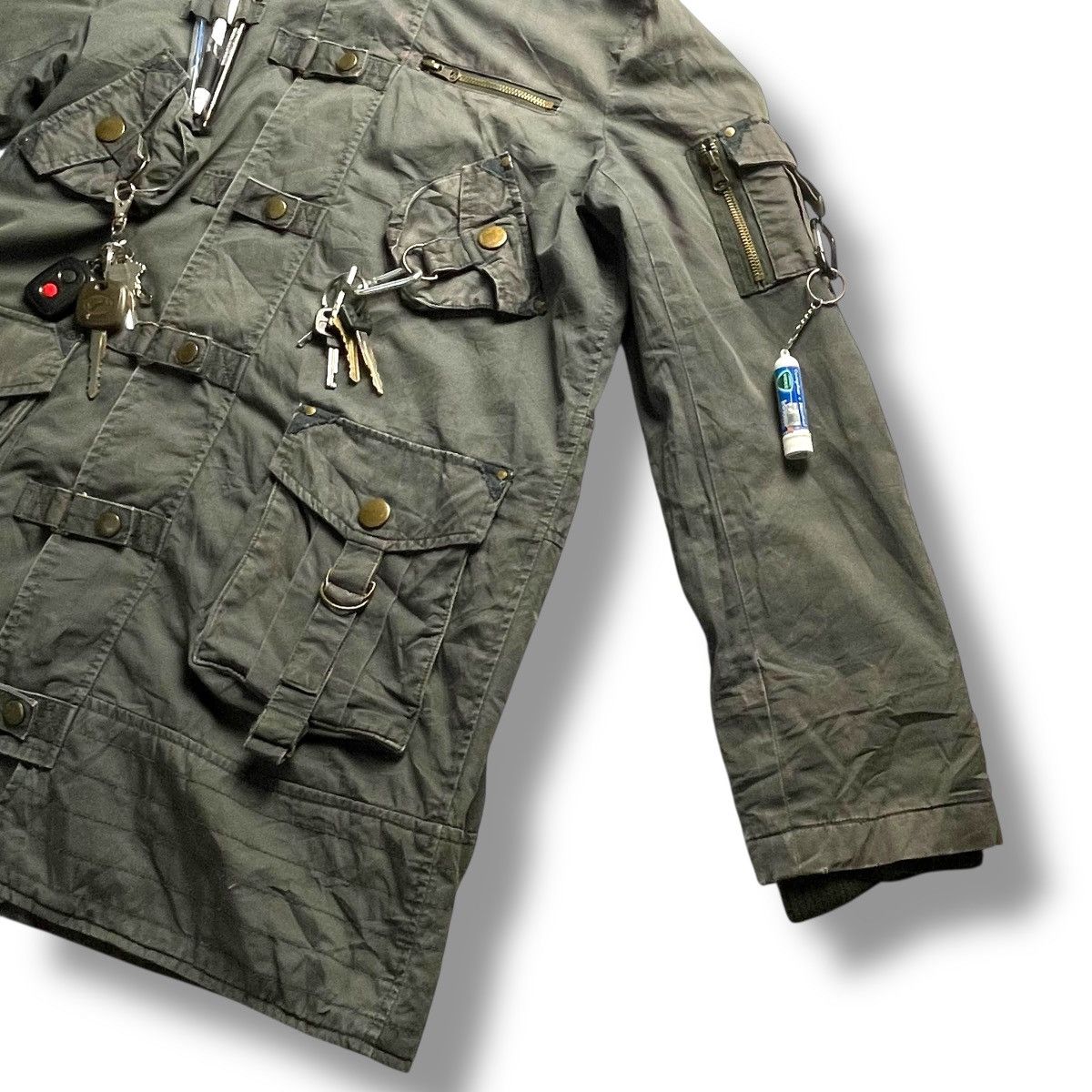 14th Addiction × Japanese Brand × Le Grande Bleu (L.G.B.) 🇯🇵 APAISER MULTIPOCKET BONDAGE PARKA JACKET Size US L / EU 52-54 / 3 - 8 Thumbnail