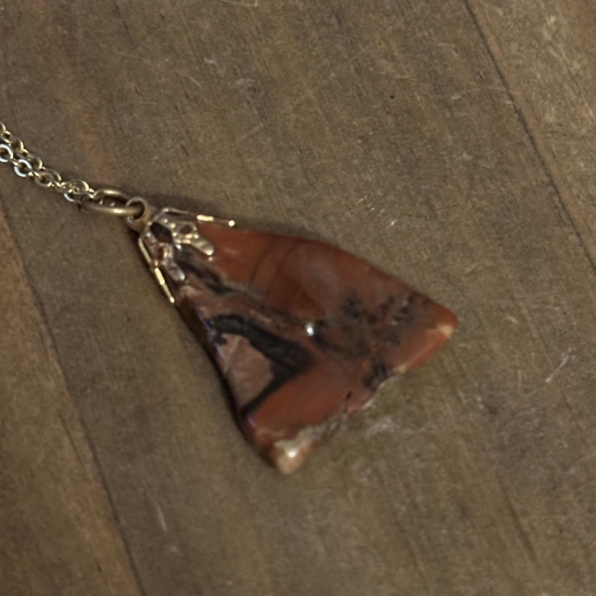 Vintage Vintage gold tone red Jasper pendant necklace Size ONE SIZE - 4 Thumbnail