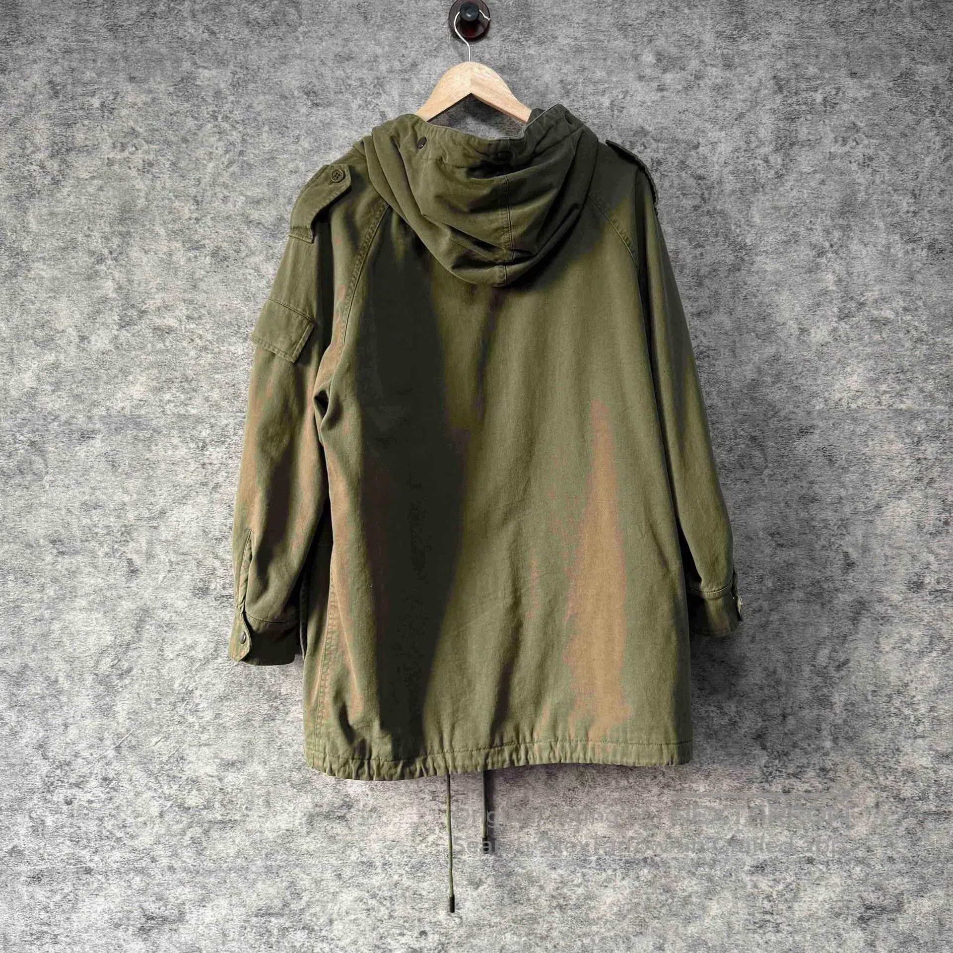 Saint Laurent Paris Saint Laurent Olive Green Hooded Coat. Size XS / US 0-2 / IT 36-38 - 2 Thumbnail