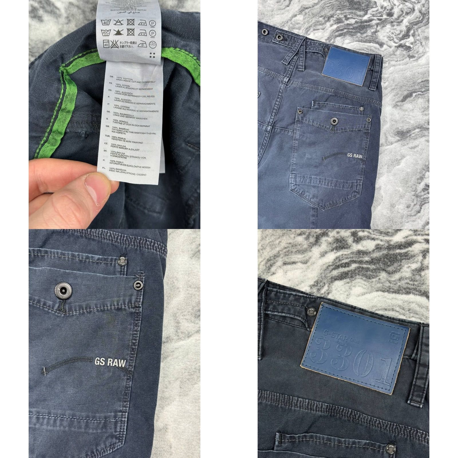 G-Star G-Star Raw Bl Victor Army Loose 1/2 Shorts Men Size 32 Blue 