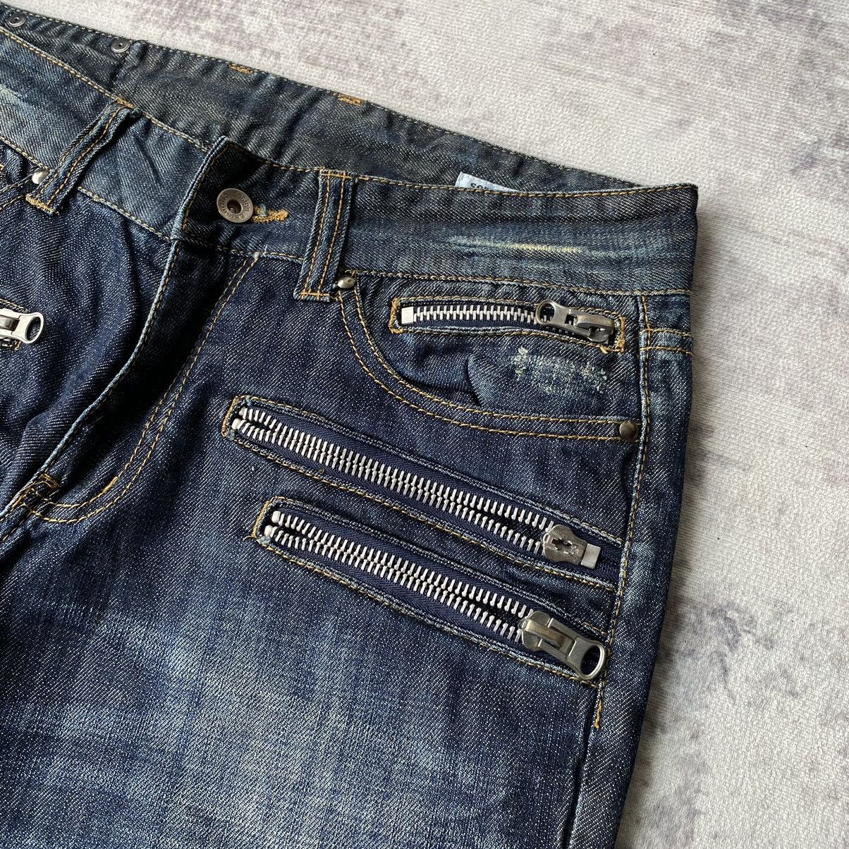 If Six Was Nine × Le Grande Bleu (L.G.B.) × semanticdesign Semantic Design Punk Zipper Denim Jeans Size US 33 - 4 Thumbnail