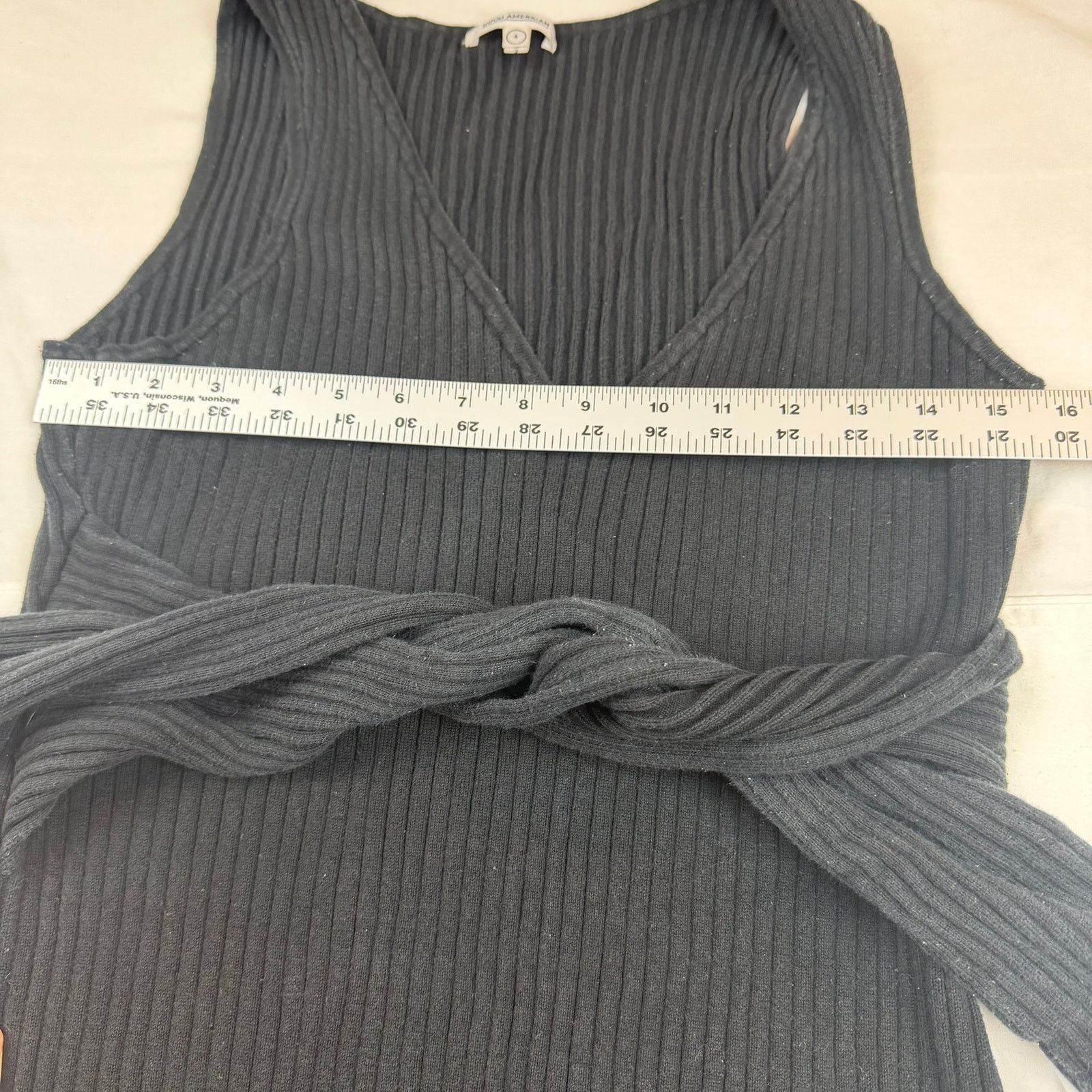 Good American Good American Tie Knit Ribbed Dress - Size 4 Size S / US 4 / IT 40 - 4 Thumbnail