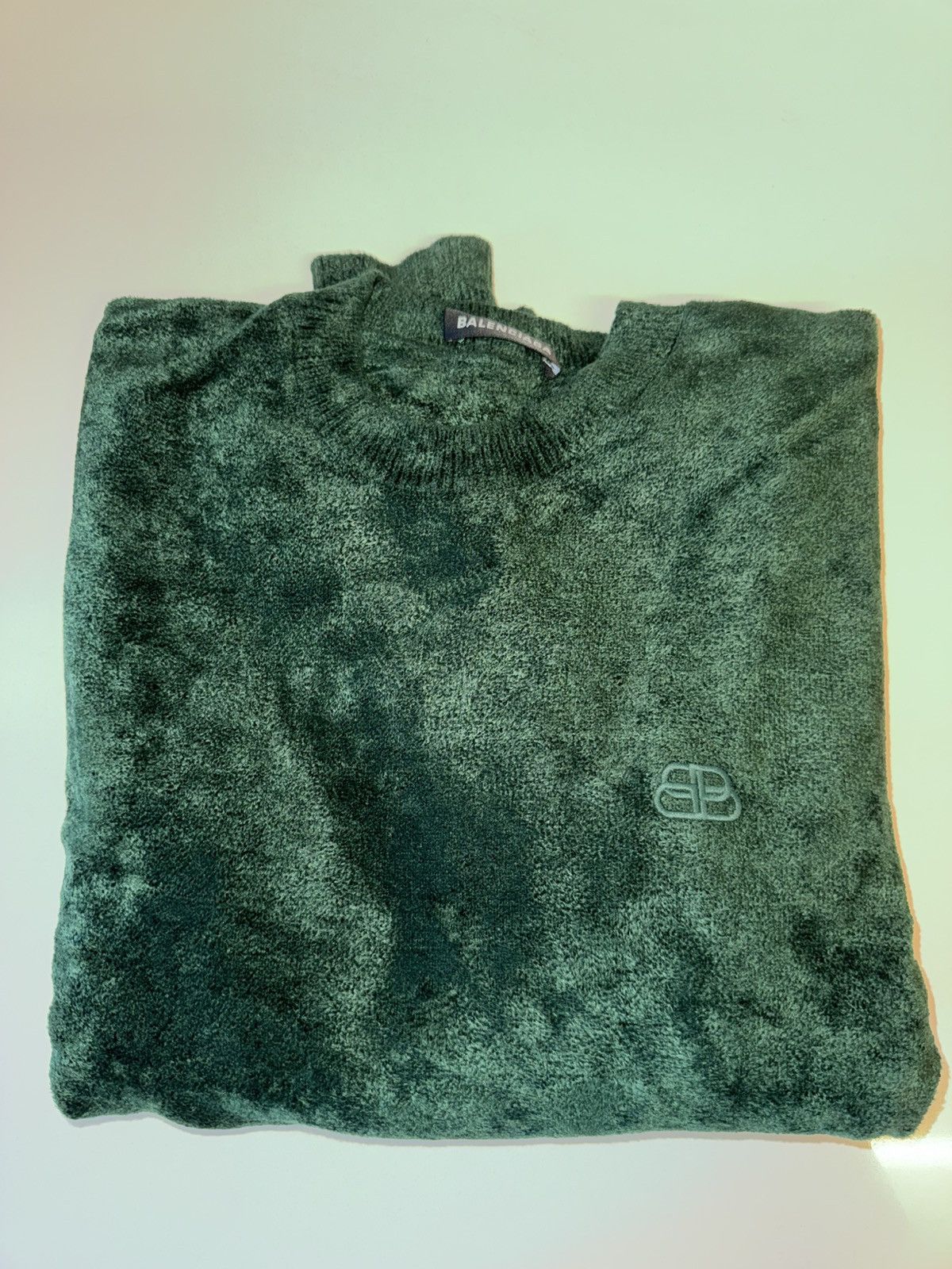 Balenciaga Balenciaga Green Velvet Knit Sweater (2020) Size US M / EU 48-50 / 2 - 1 Thumbnail