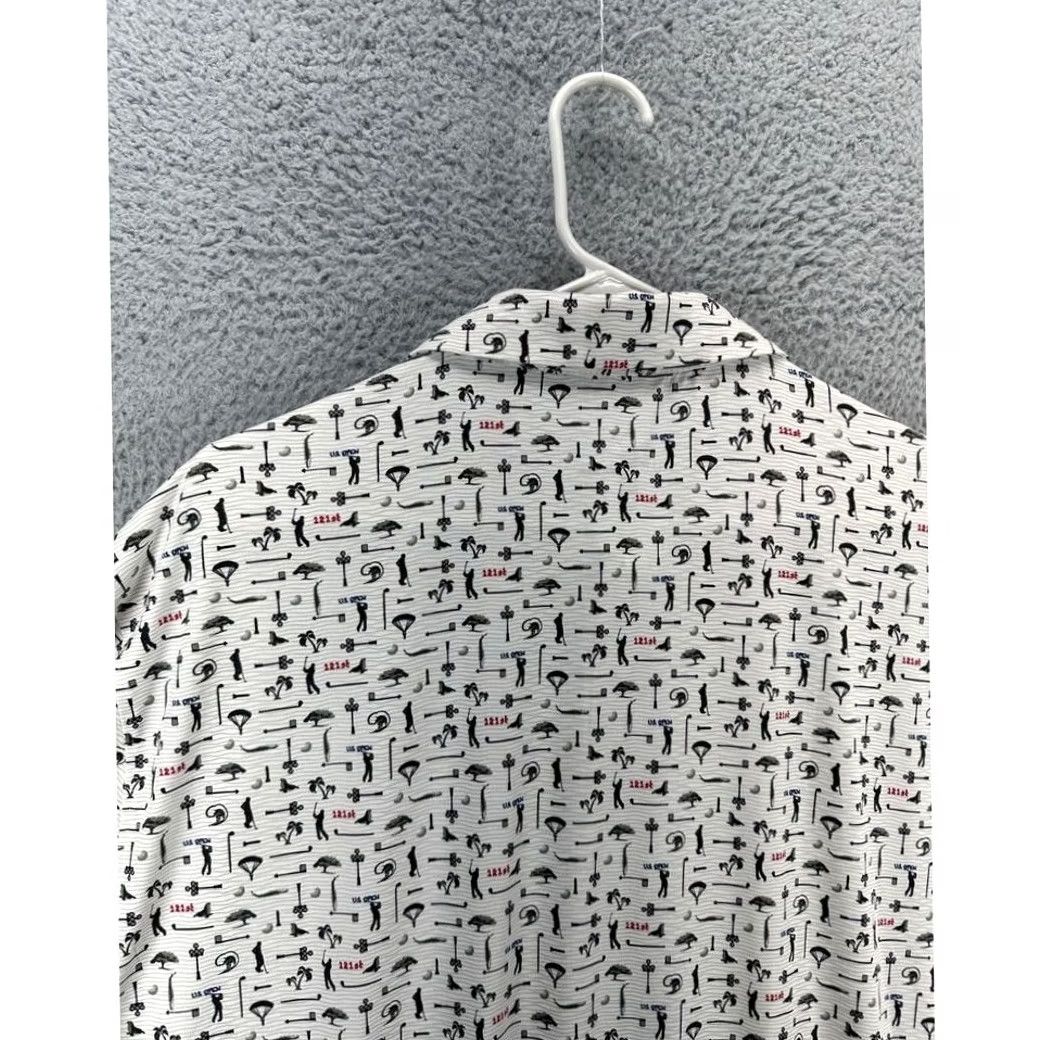 Vintage VINTAGE? No. U.S. Open Golf Polo Shirt Mens 2XL White Grey Geometric 121st Rugby USGA NEW Size US XXL / EU 58 / 5 - 6 Thumbnail