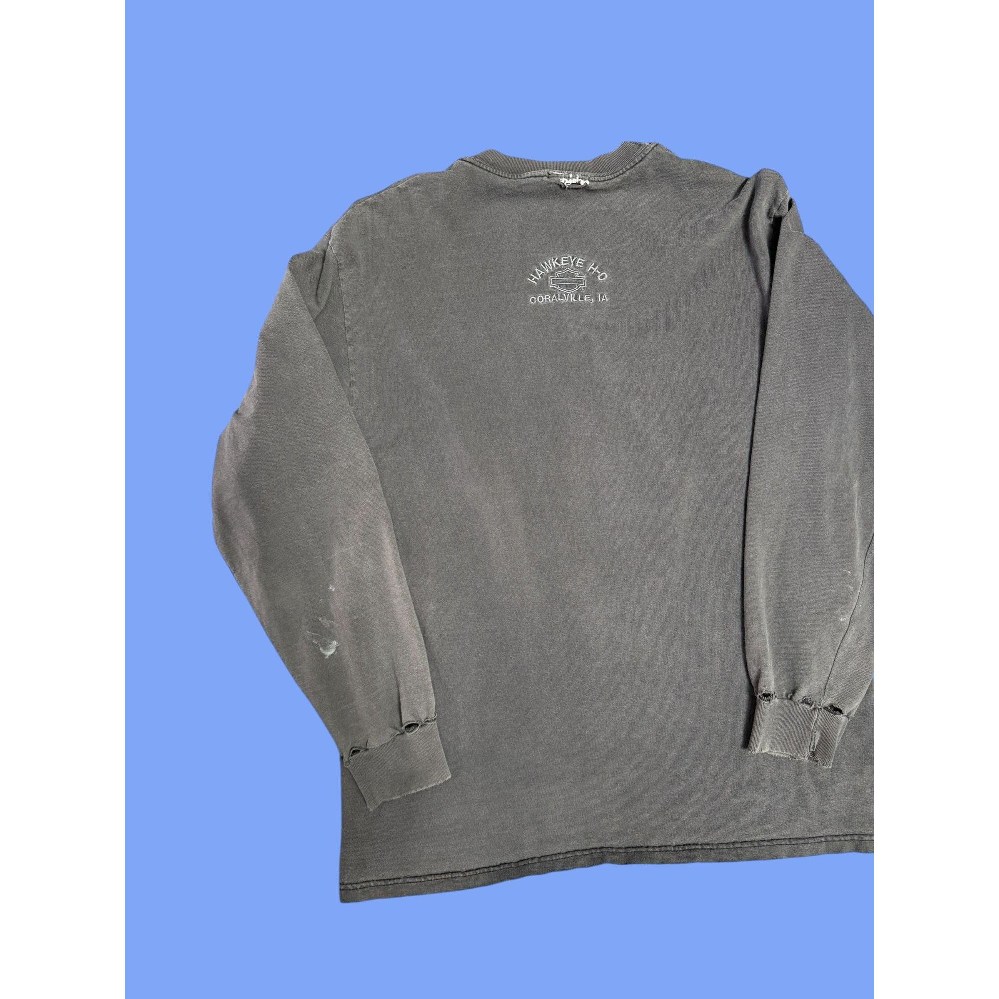 Harley Davidson 90's Harley Davidson Long Sleeve "Hawkeye Coralville, Iowa" Size US XL / EU 56 / 4 - 4 Thumbnail