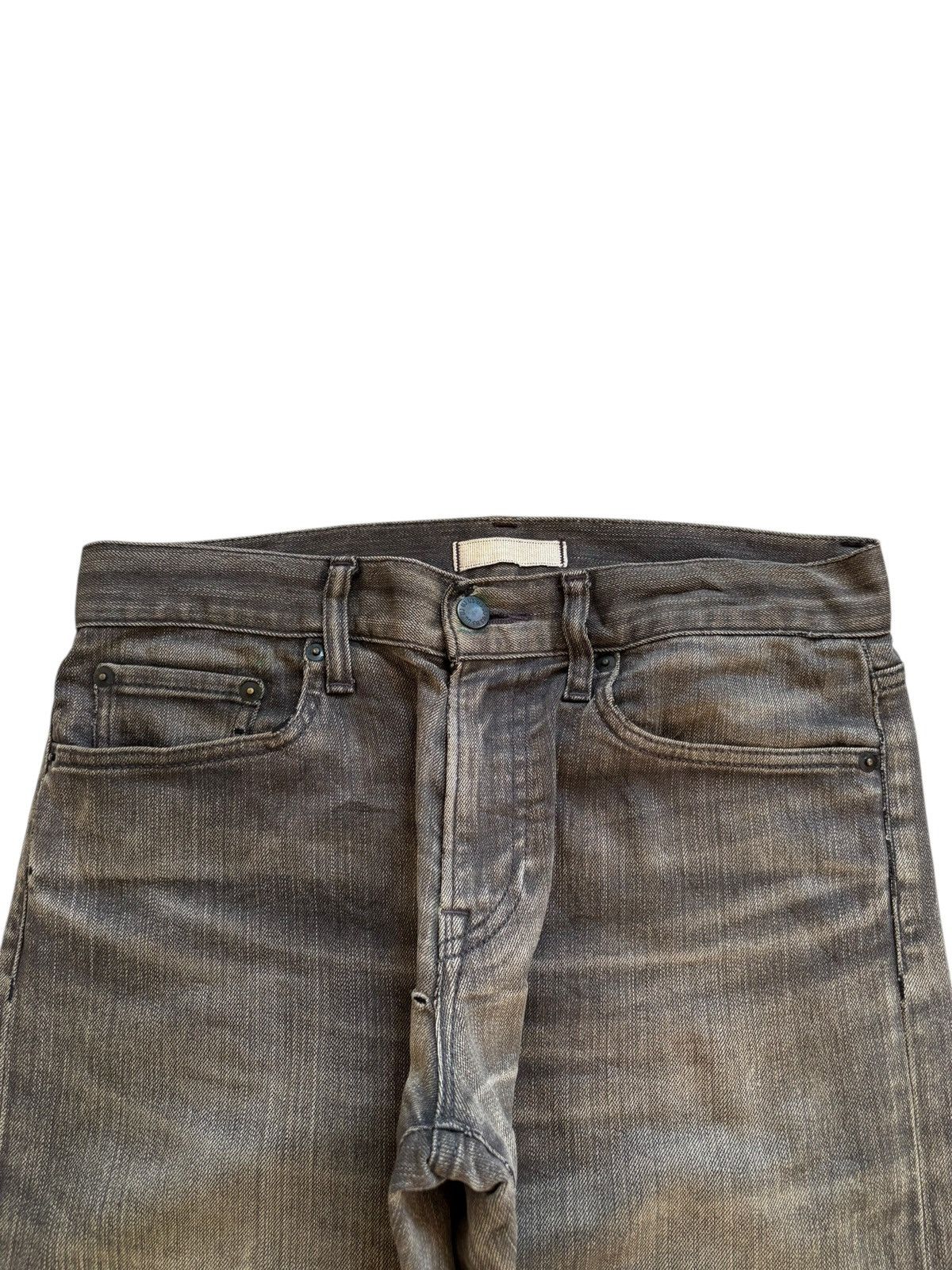 Japanese Brand × Jun Takahashi × Uniqlo Vintage Uniqlo Rusty Mud Wash Distressed Ripped Jeans Size US 31 - 4 Thumbnail