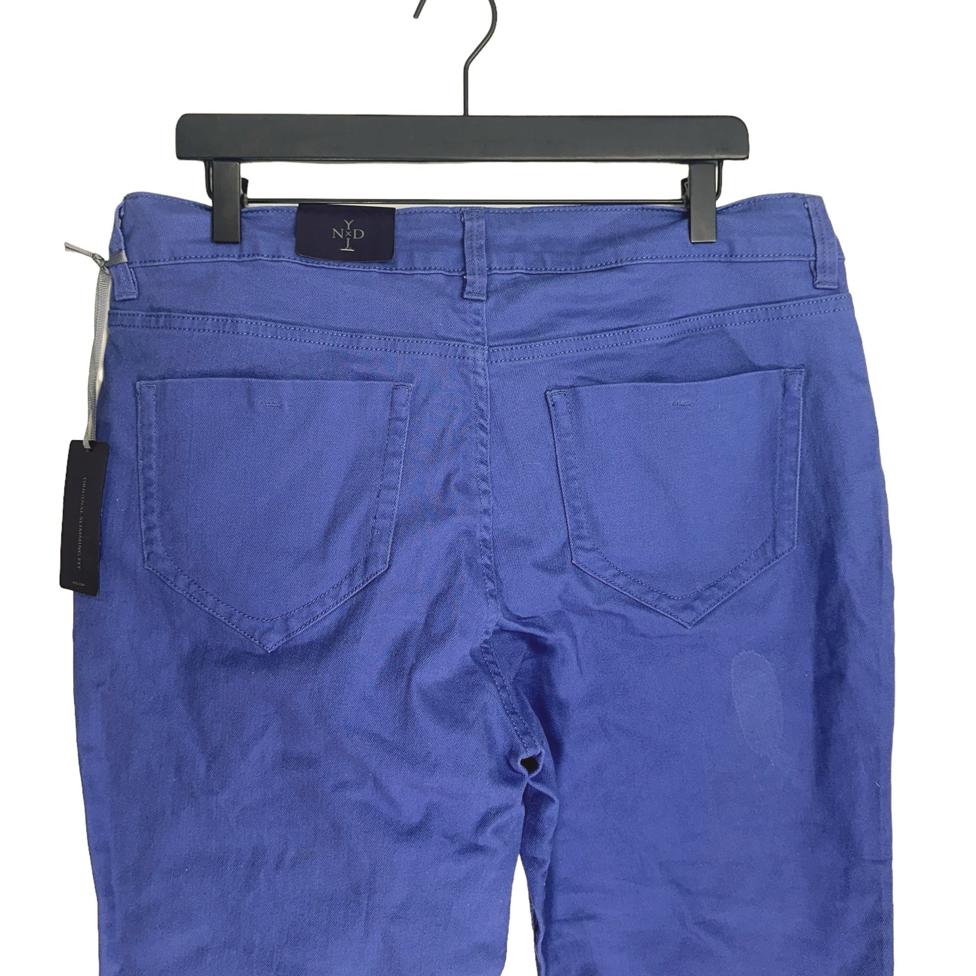 NYDJ NYDJ Women's Cotton Blue Studded Capri Jeans Size 16W Blue Size 38" / US 16 / IT 52 - 4 Thumbnail