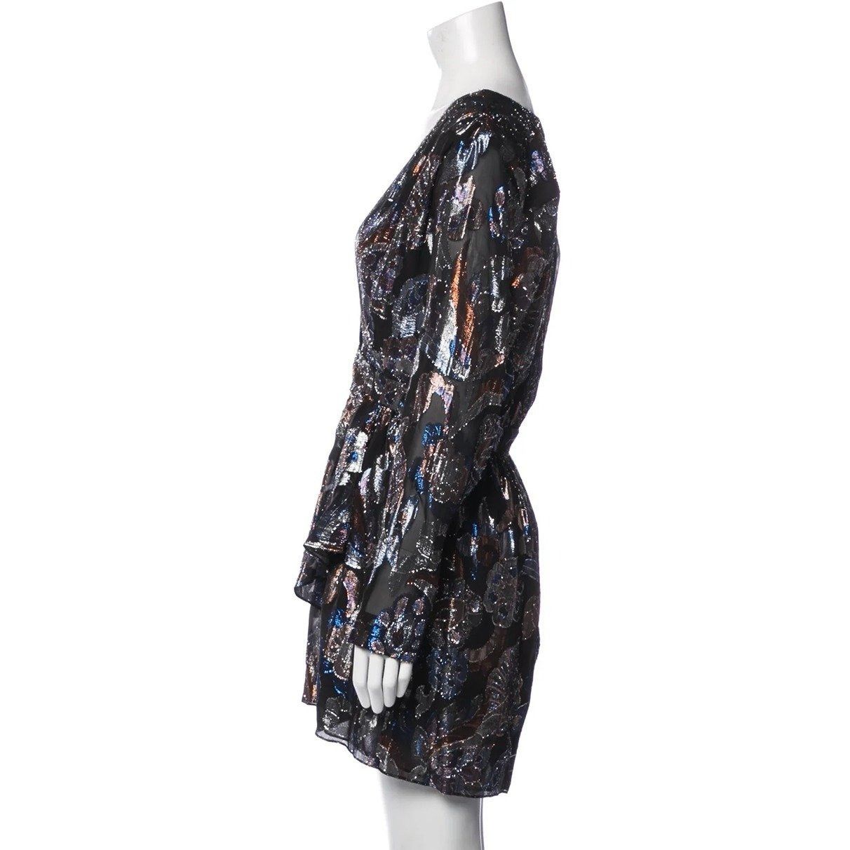 Ramy Brook Ramy Brook Shaina Lurex Silk Jacquard Dress Metallic Mini Dr Size XS / US 0-2 / IT 36-38 - 10 Thumbnail