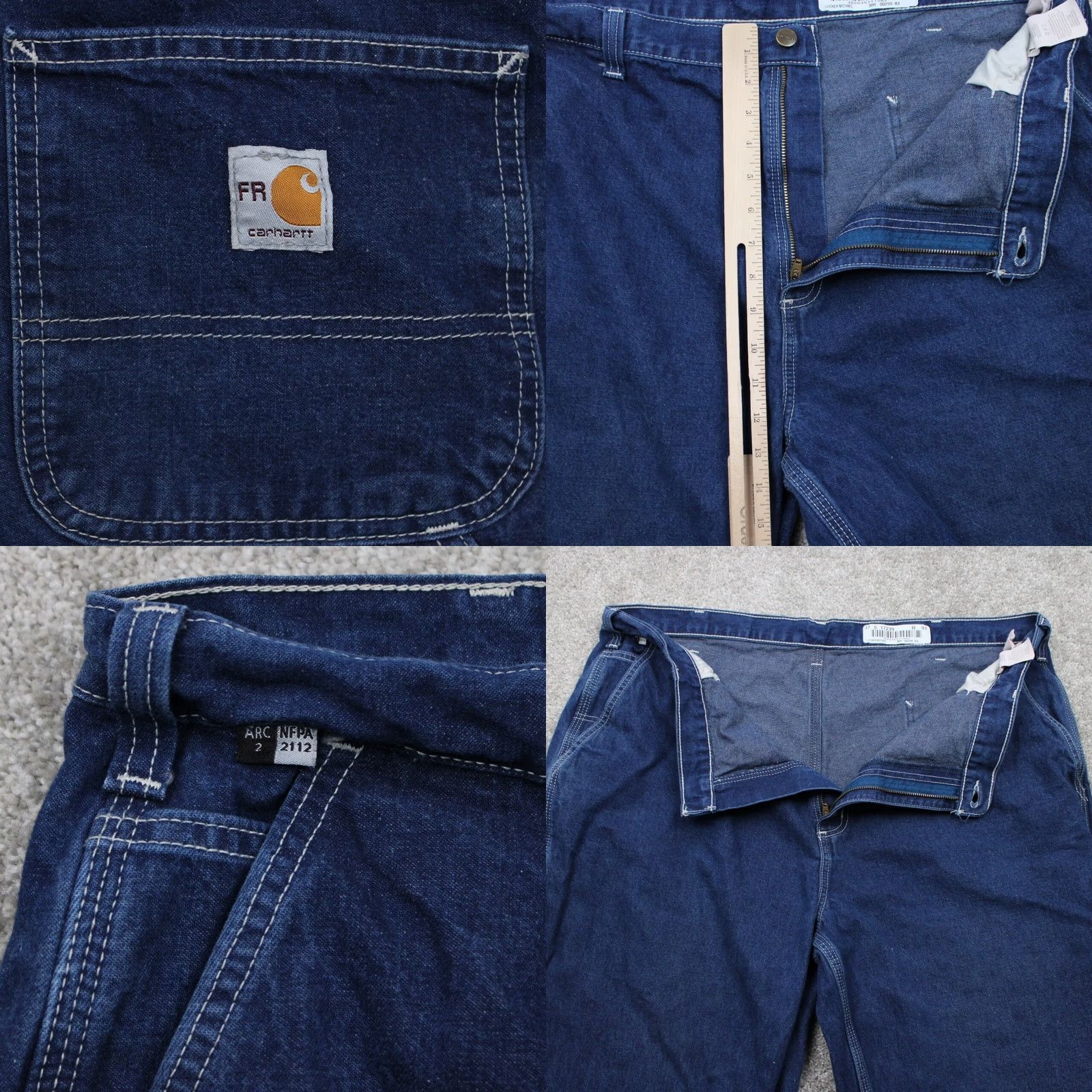 Carhartt Carhartt FR Jeans Mens 44x34 Blue Relaxed Fit Flame-Resistant Signature Denim Jeans Size US 44 / EU 60 - 8 Thumbnail