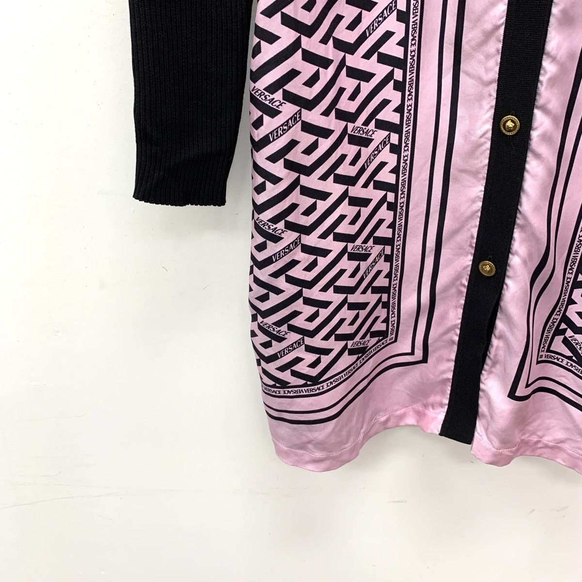 Versace Versace Mulberry Silk Lapel Long Sleeve Knit Dress K26WX Size M / US 6-8 / IT 42-44 - 4 Thumbnail