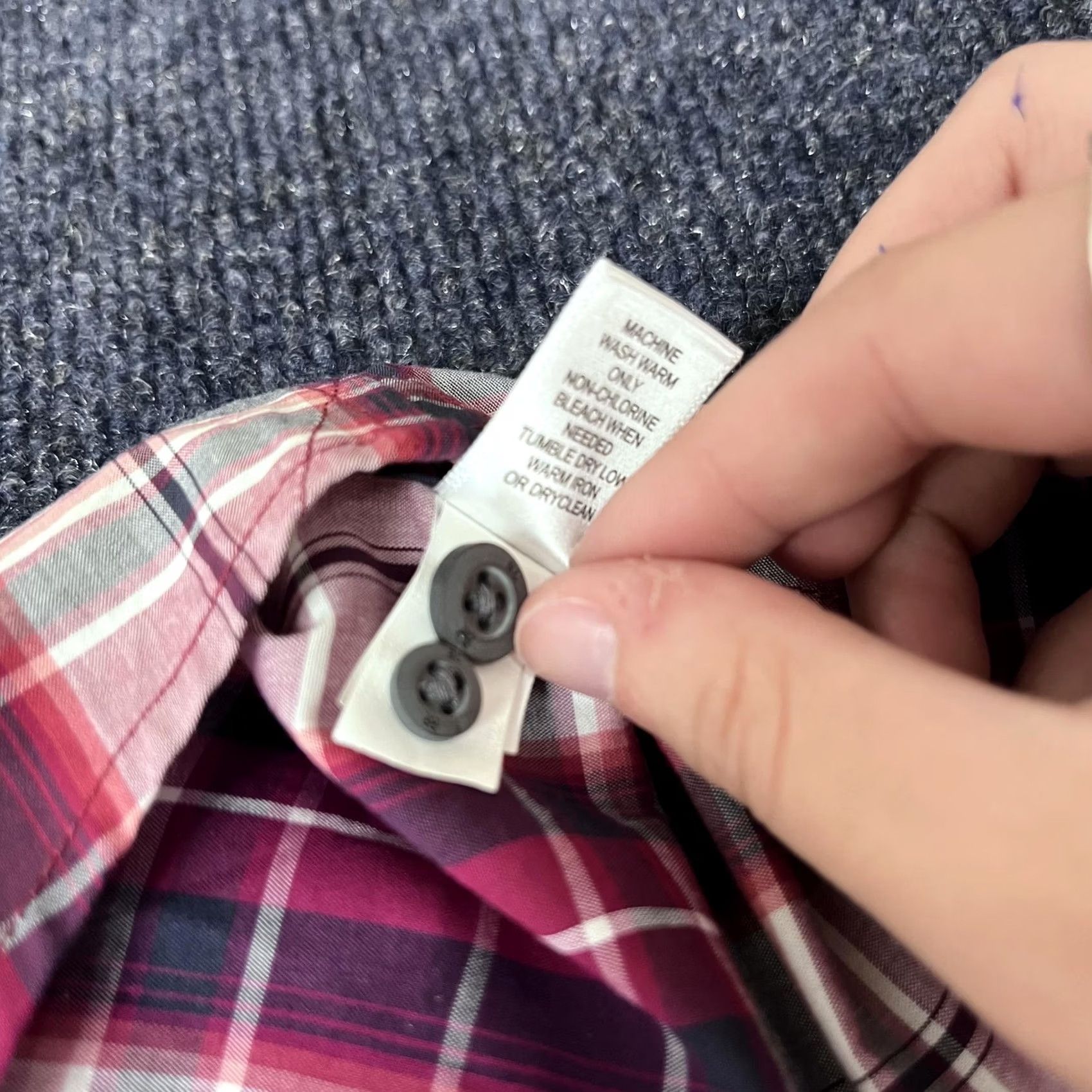 Banana Republic VINTAGE? No — Banana Republic Shirt Mens XL Red Gray Black Plaid Button Down Long Sleeve Dress Size 46R - 4 Thumbnail
