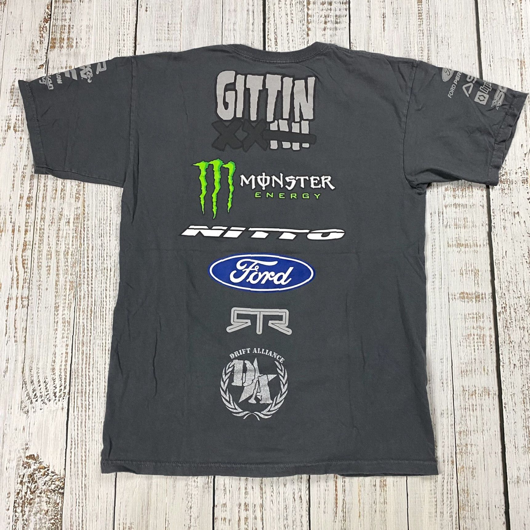 Ford Vaughn Gittin Jr. Drift Champ Monster Energy Ford RTR Mens Grey M Nitto T-Shirt Size US M / EU 48-50 / 2 - 5 Thumbnail