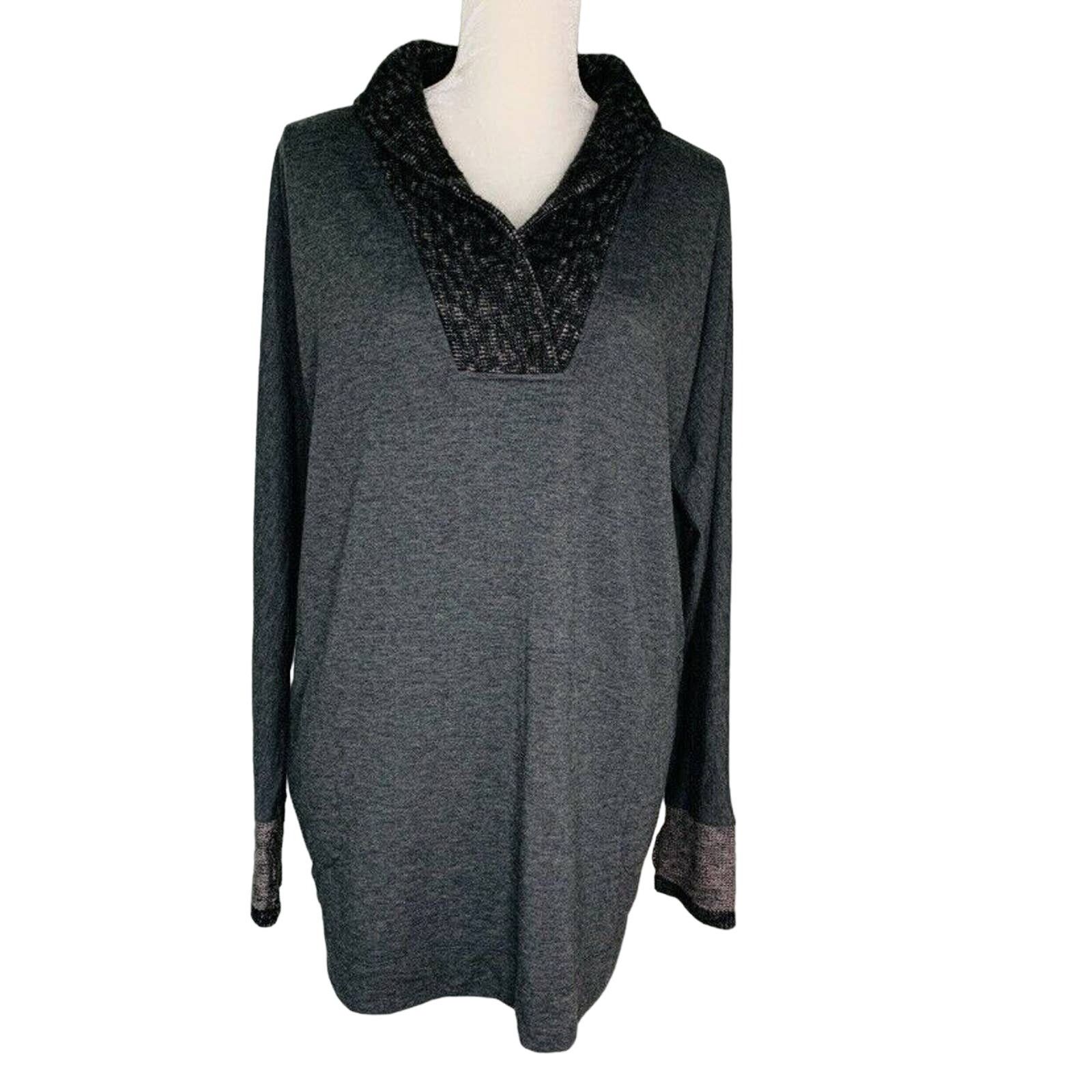 Other Soft Surroundings Gray Tunic Top M Gray LS Soft Pockets Size M / US 6-8 / IT 42-44 - 1 Thumbnail