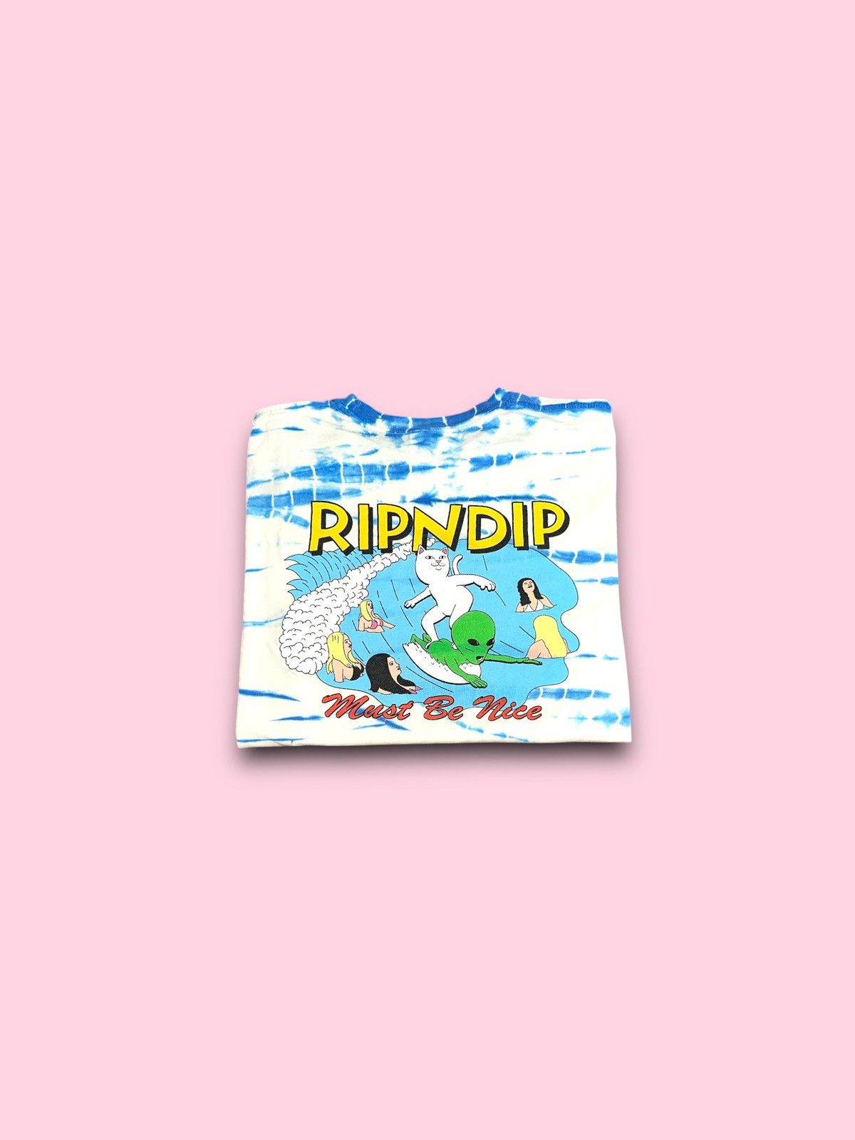 RIPNDIP RipNDip Mens Blue Tie Dye Short Sleeve Must Be Nice Surfing Size US M / EU 48-50 / 2 - 1 Thumbnail