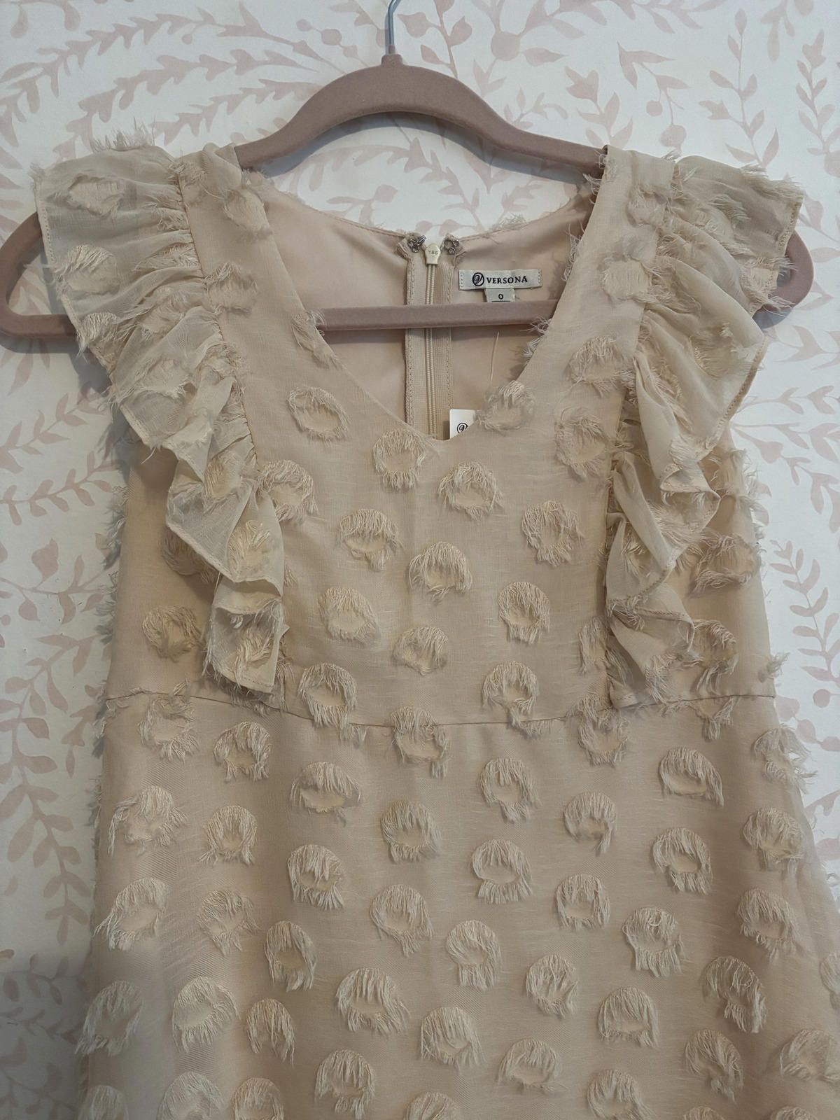 Designer NWT Versona Elegant Ruffled Babydoll Floral Dress Size XS / US 0-2 / IT 36-38 - 2 Thumbnail