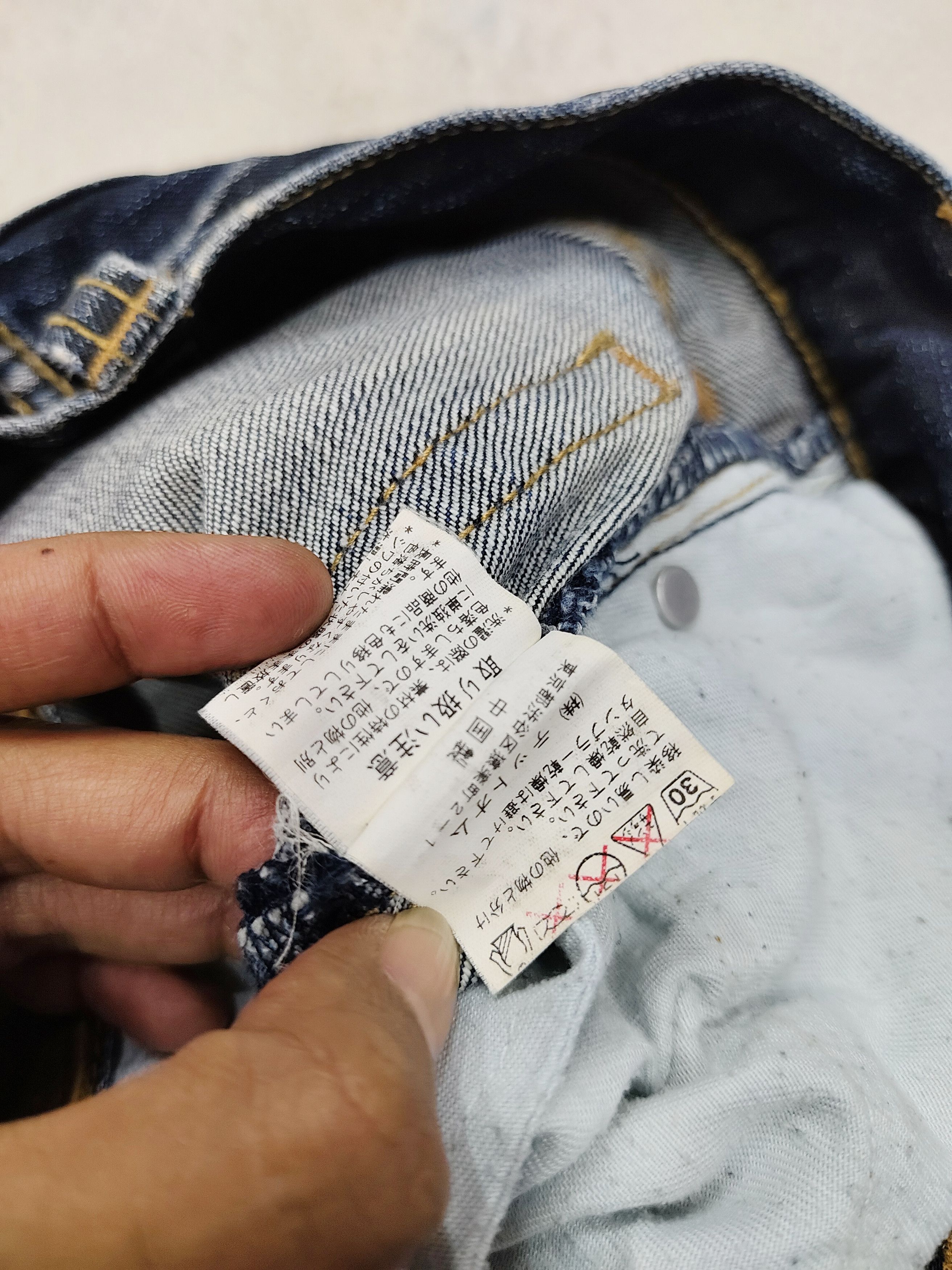 Tete Homme Tete Homme🇯🇵 Heavy Whisker Indigo Distressed Slim Jeans Size US 29 - 7 Thumbnail