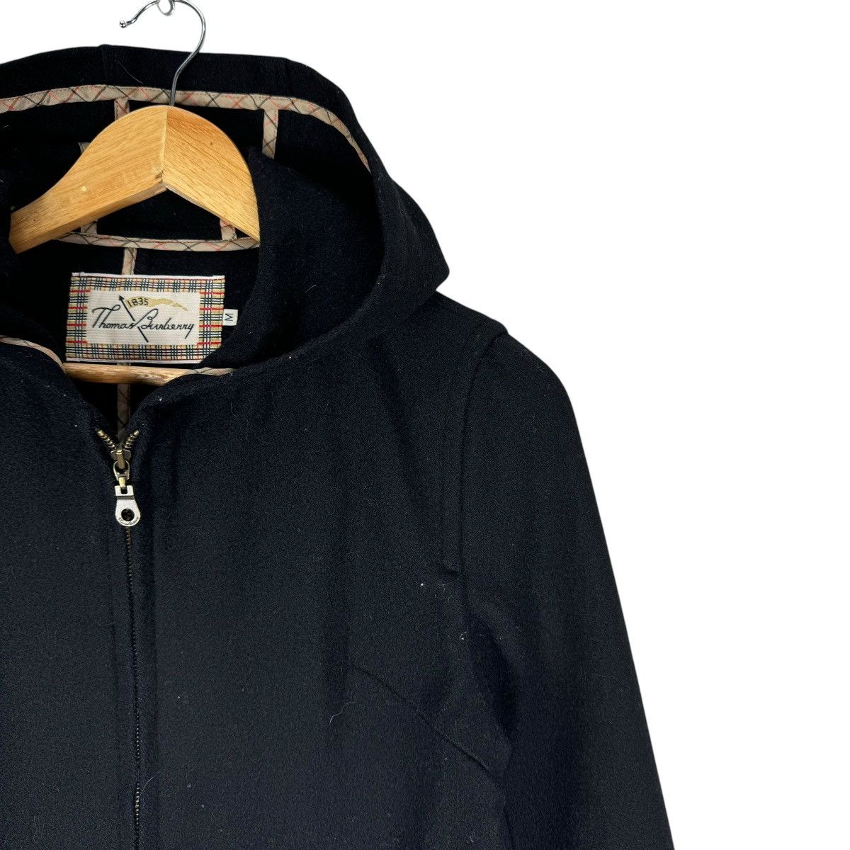 Burberry ❄️THOMAS BURBERRY HOODIE WOOL JACKET Size M / US 6-8 / IT 42-44 - 4 Thumbnail