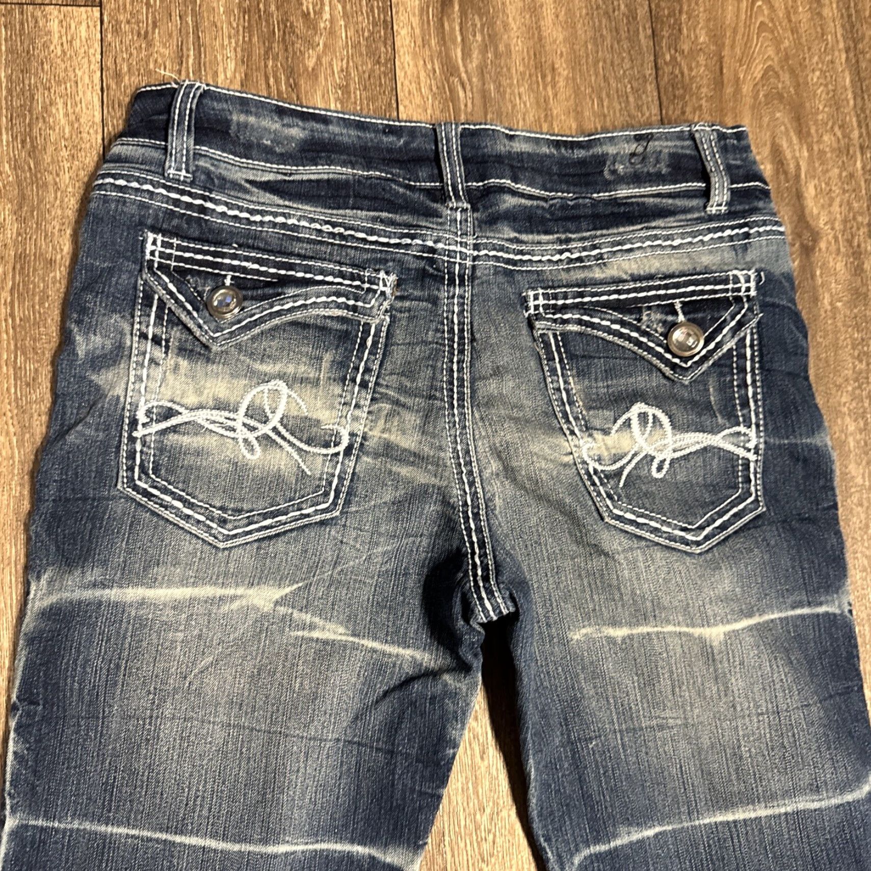 Denime VINTAGE Y2K Jeans Flared Hip Hop Denim Striped 7 30x32 Women Size 28" / US 6 / IT 42 - 3 Thumbnail