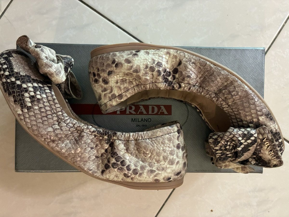 Prada Calzature Donna St. Pittone Roccia(Python Ballet Flats) sz37 Size US 7 / IT 37 - 7 Thumbnail