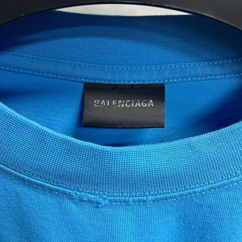 Balenciaga Balenciaga Blue Logo Short Sleeve TShirt-2505 Size US XS / EU 42 / 0 - 2 Thumbnail
