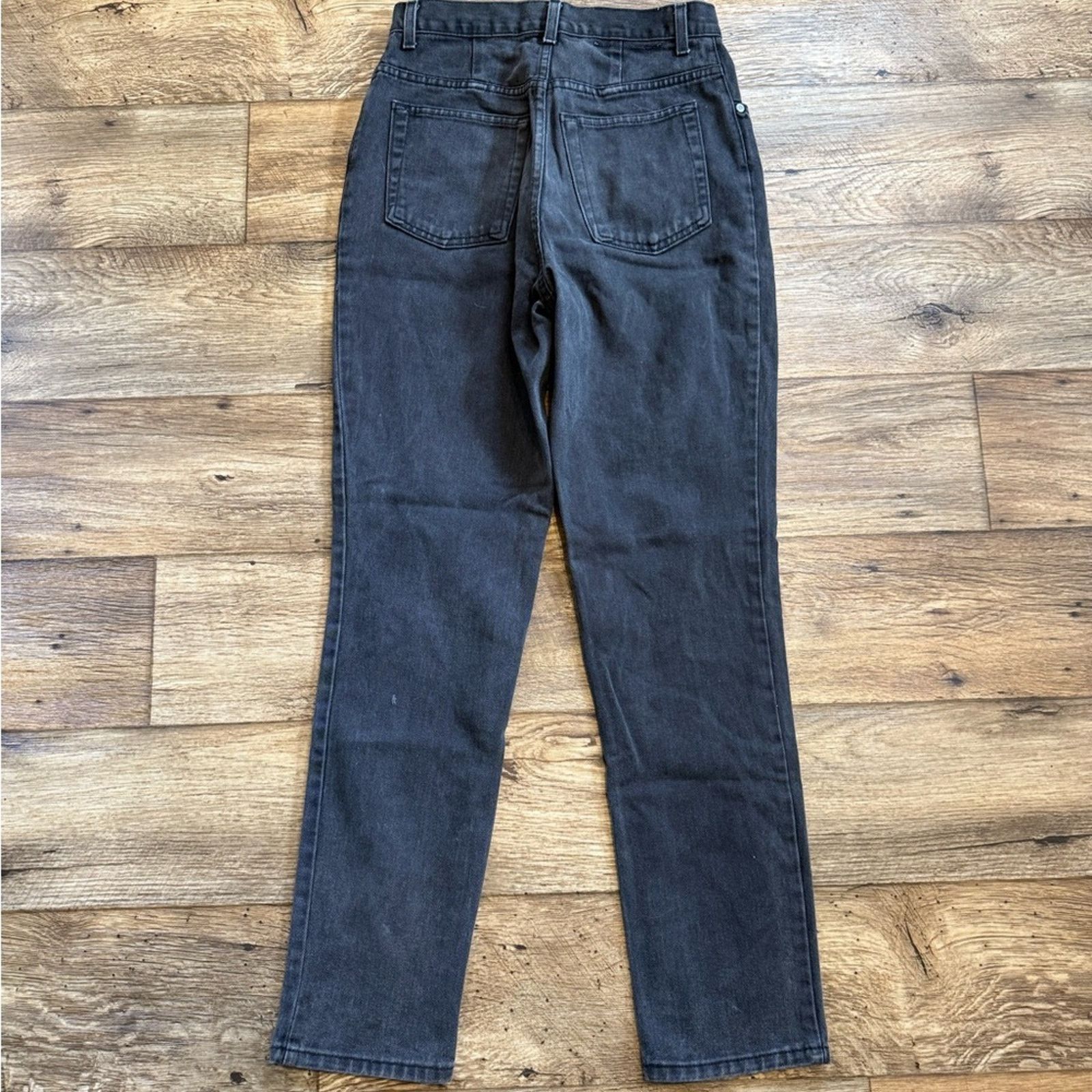 Vintage Vintage 90s Faded Black High Waisted Slim Leg Jeans Size 30" / US 8 / IT 44 - 2 Thumbnail