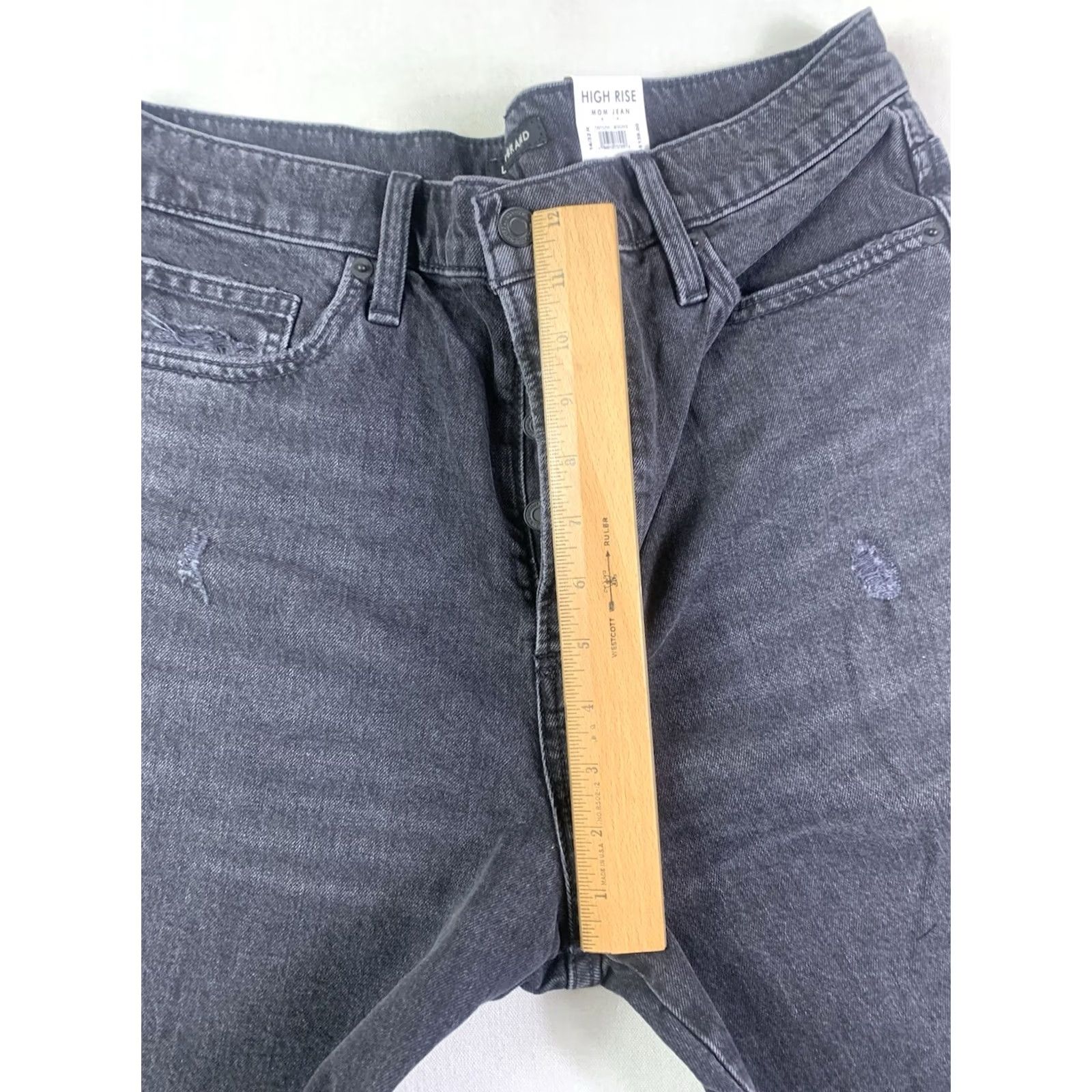 Lucky Brand Lucky Brand Mom Jeans Womens Black High Rise 14/32 Distressed Denim Size 36" / US 14 / IT 50 - 6 Thumbnail