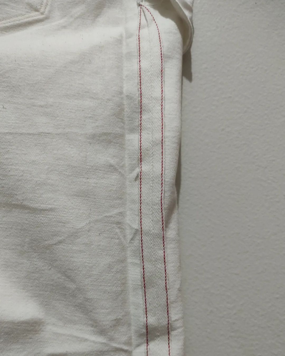 Japanese Brand × KURO Kuro Japan Diamante Buttonfly Redline White Denim Size US 32 / EU 48 - 3 Thumbnail