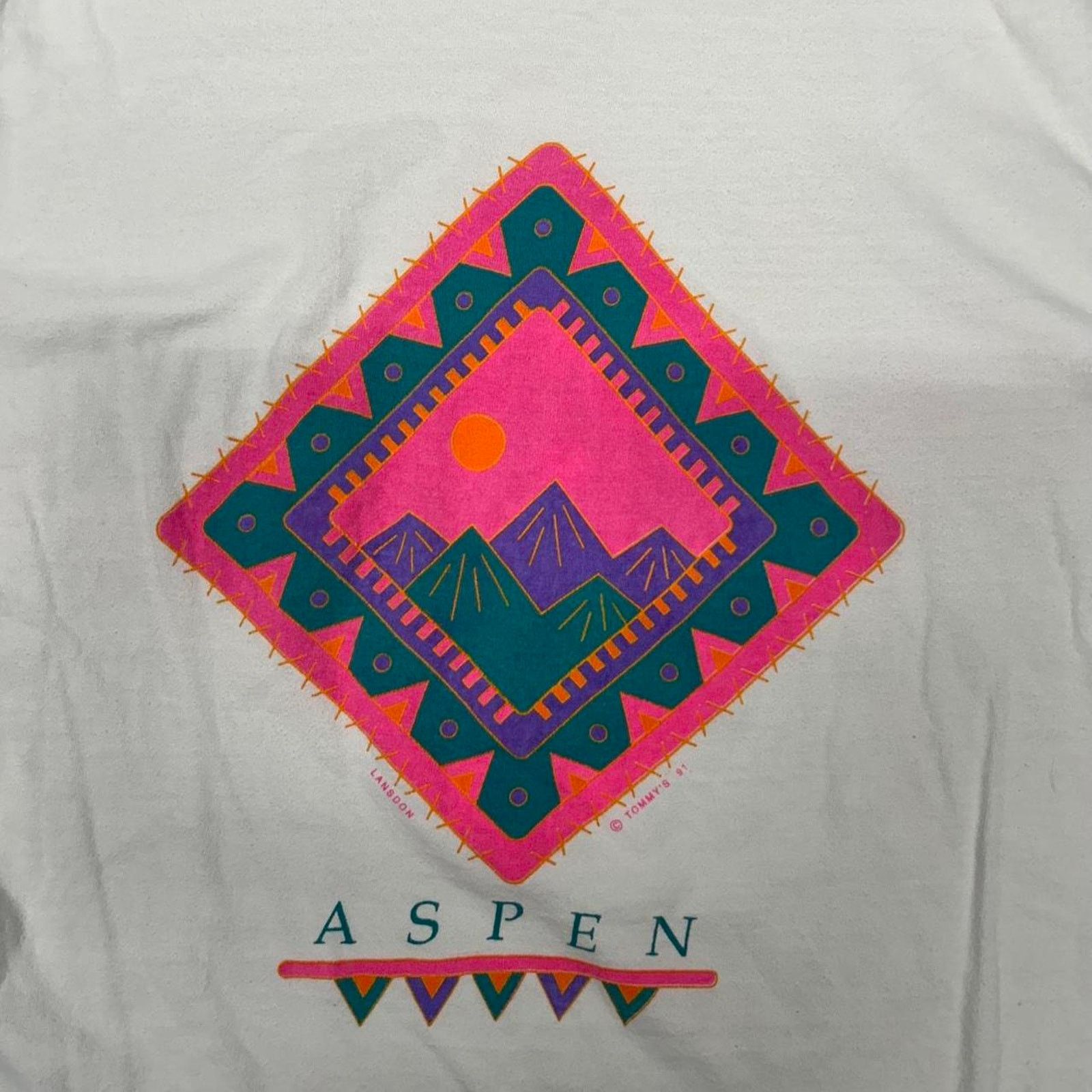 Hanes VTG 90s Aspen Colorado white tee Size US XL / EU 56 / 4 - 2 Thumbnail