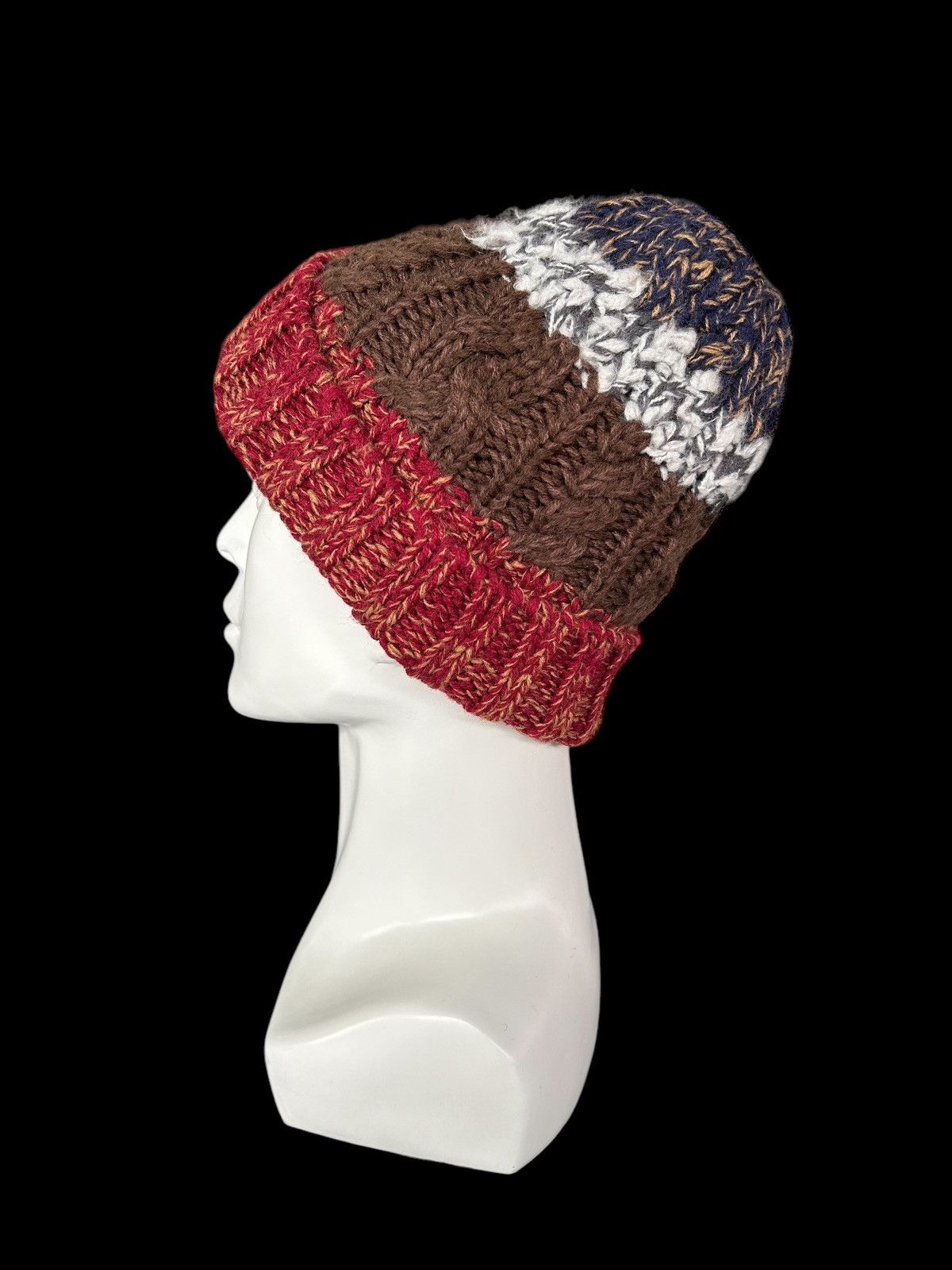 Japanese Brand × Kapital × Vintage Crochet Knitted Japanese Style Beanie Hats 🎌🎌☠️☠️☠️ Size ONE SIZE - 2 Thumbnail
