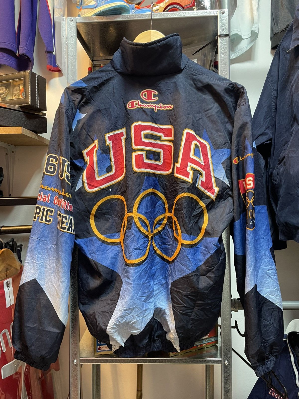 Champion 96USA代表チーム　アメリカ国旗ウォームアップジャケット 1996 Champion USA Olympic Team Track Jacket – VintageFolk