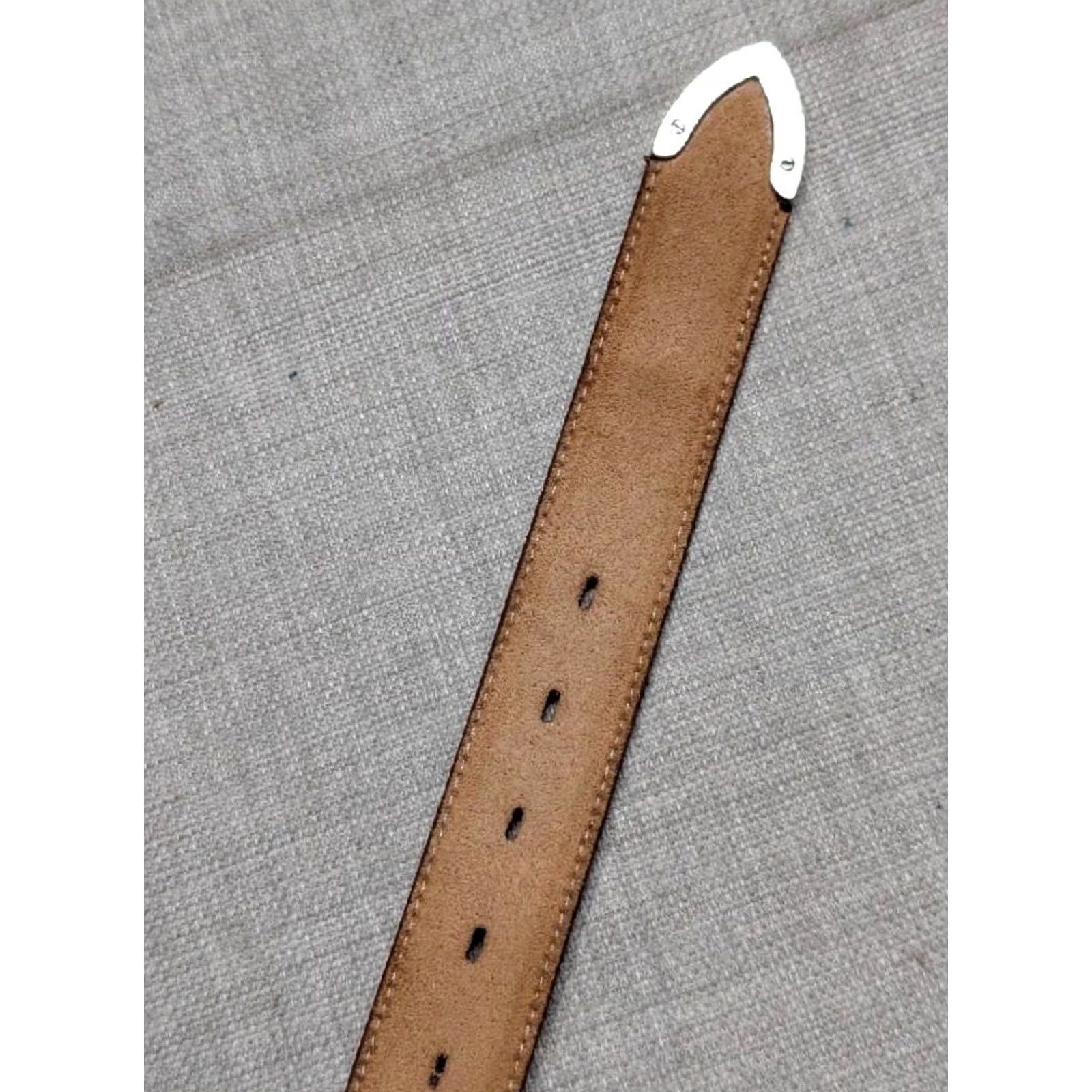 Vintage VINTAGE Nocona belt Western 28 Leather Lizard Skin Brown Belt Men XS? Size 28 - 6 Thumbnail