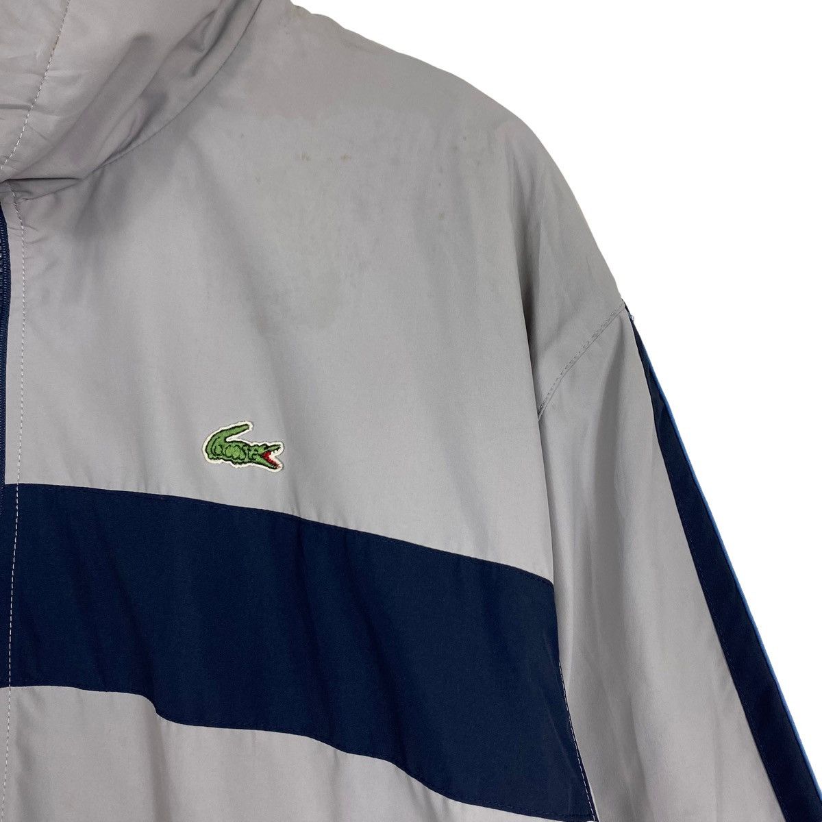 Japanese Brand × Lacoste 💥LACOSTE BIG LOGO STRIPED SPORT WINDBREAKER JACKET Size US L / EU 52-54 / 3 - 6 Thumbnail