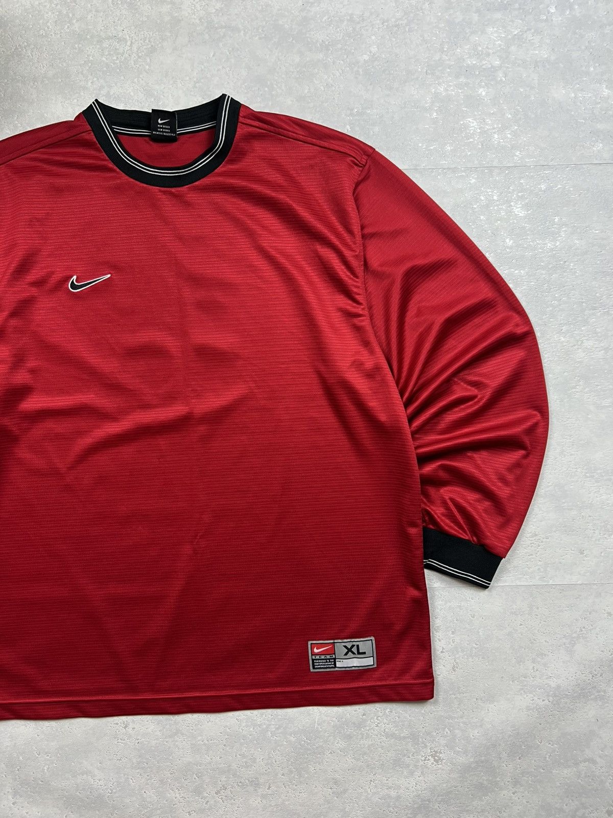 Nike 90s Nike Swoosh Vintage Y2K Soccer Longsleeve Retro Polo Tee Size US XL / EU 56 / 4 - 3 Thumbnail