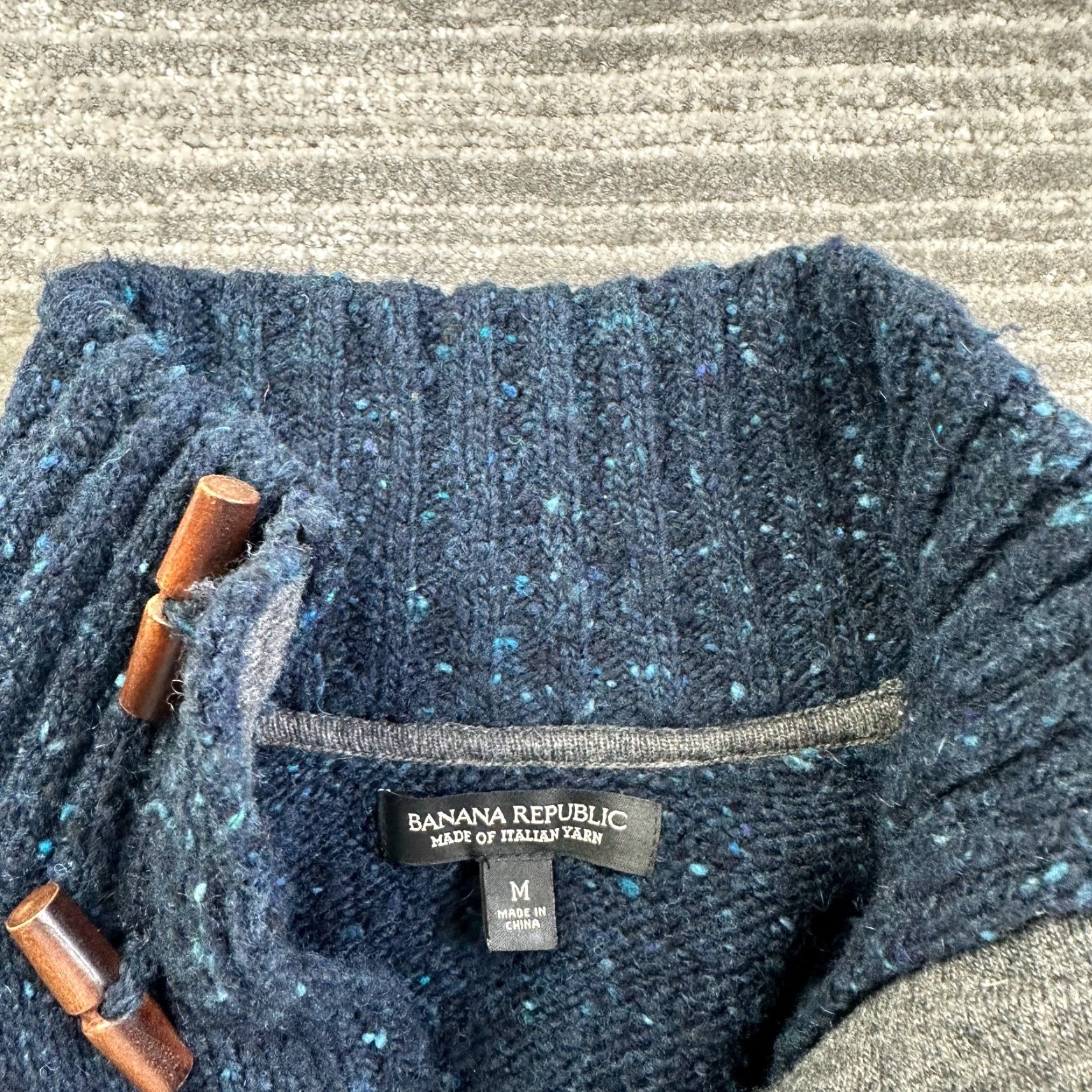 Banana Republic Banana Republic Sweater Mens Large Blue Wool Blend Mock Neck Size US L / EU 52-54 / 3 - 6 Thumbnail