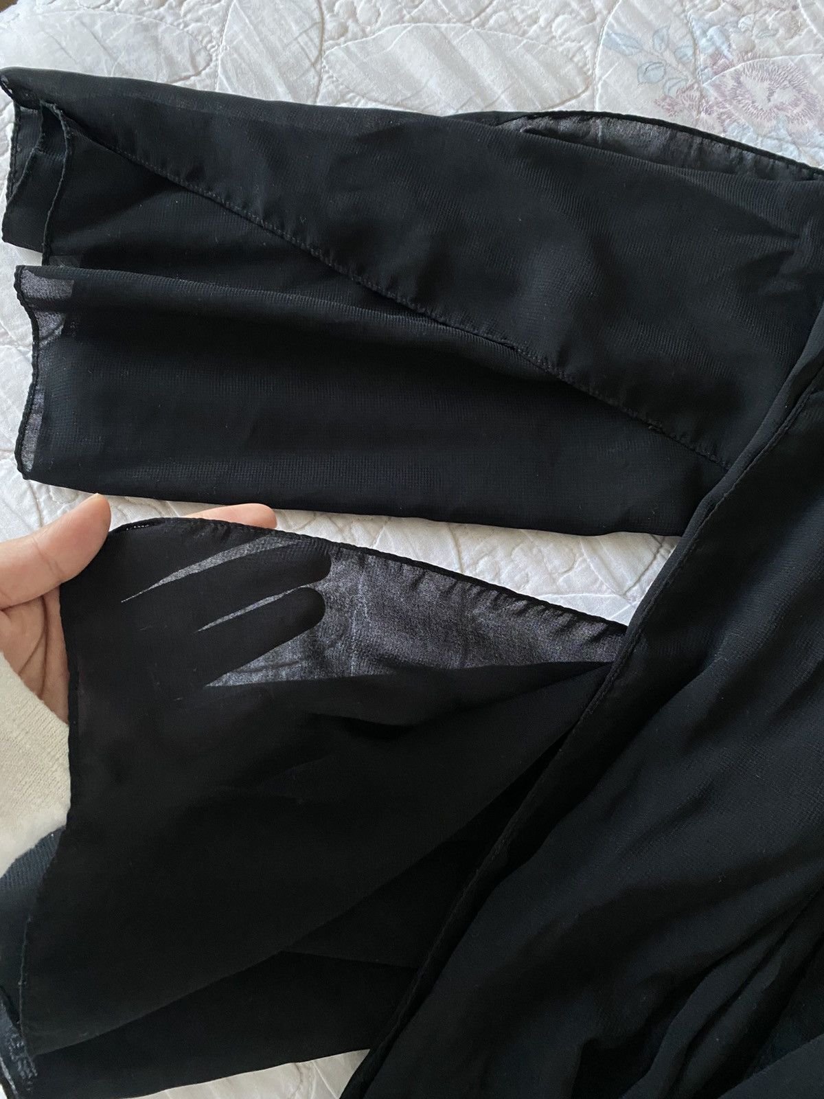 Other Premium Large Sz Chiffon Rectangle Hijab In Black For Women Size ONE SIZE - 4 Thumbnail