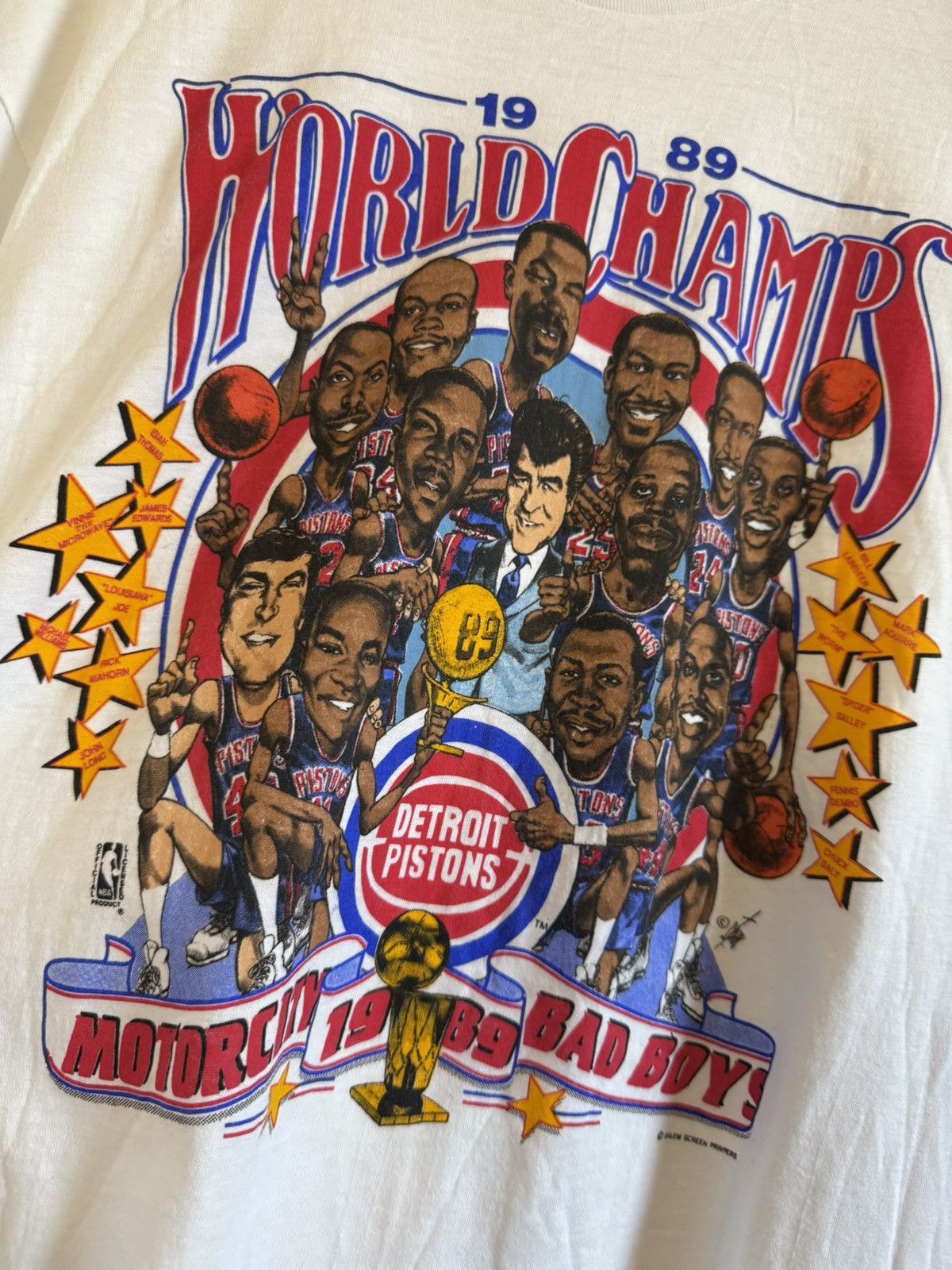 Hanes × NBA × Vintage 1989 bad boys Detroit pistons championship t shirt size XL Size US XL / EU 56 / 4 - 2 Thumbnail