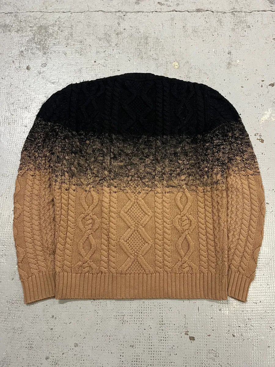 Dsquared2 AW2012 Dsquared2 Gradient Cable Knit Black & Beige Wool Sweater Size US M / EU 48-50 / 2 - 4 Thumbnail
