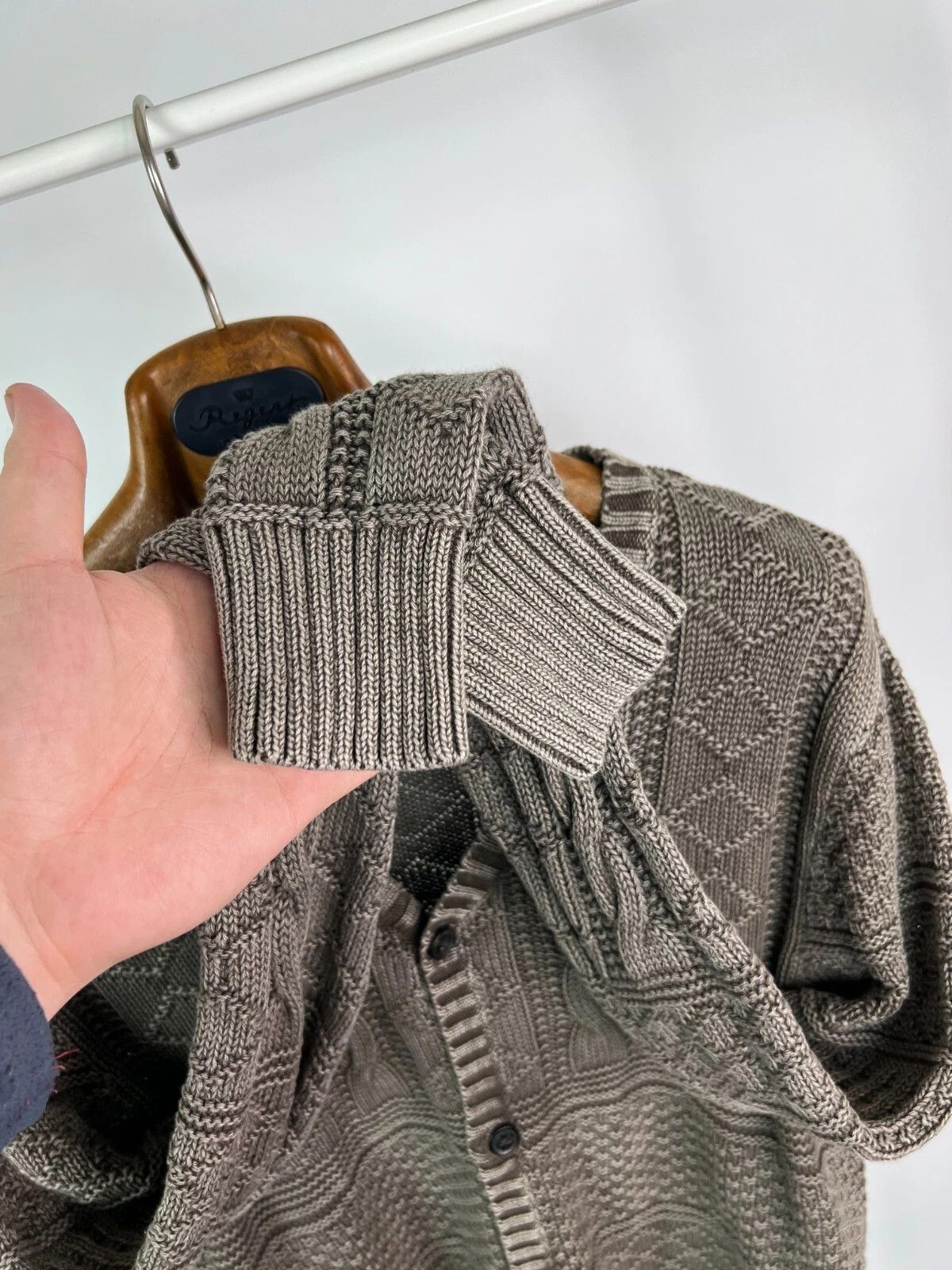 Allsaints Allsaints Valkyrie Cardigan Men's Cable Knit Cotton Sweater Size US M / EU 48-50 / 2 - 7 Thumbnail