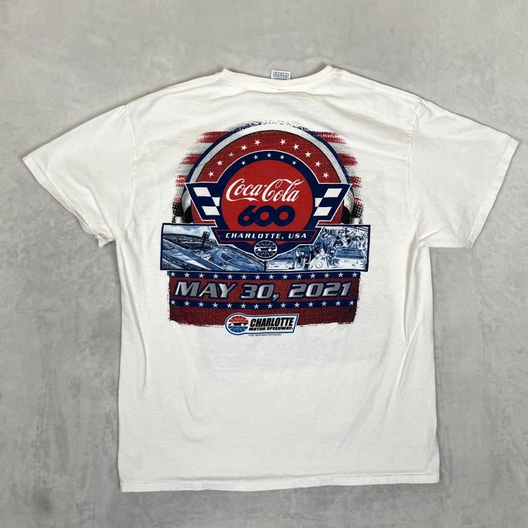 Delta Coca-Cola 600 Charlotte Speedway T-Shirt Mens Large NASCAR Double Sided 2021 Size US L / EU 52-54 / 3 - 6 Thumbnail