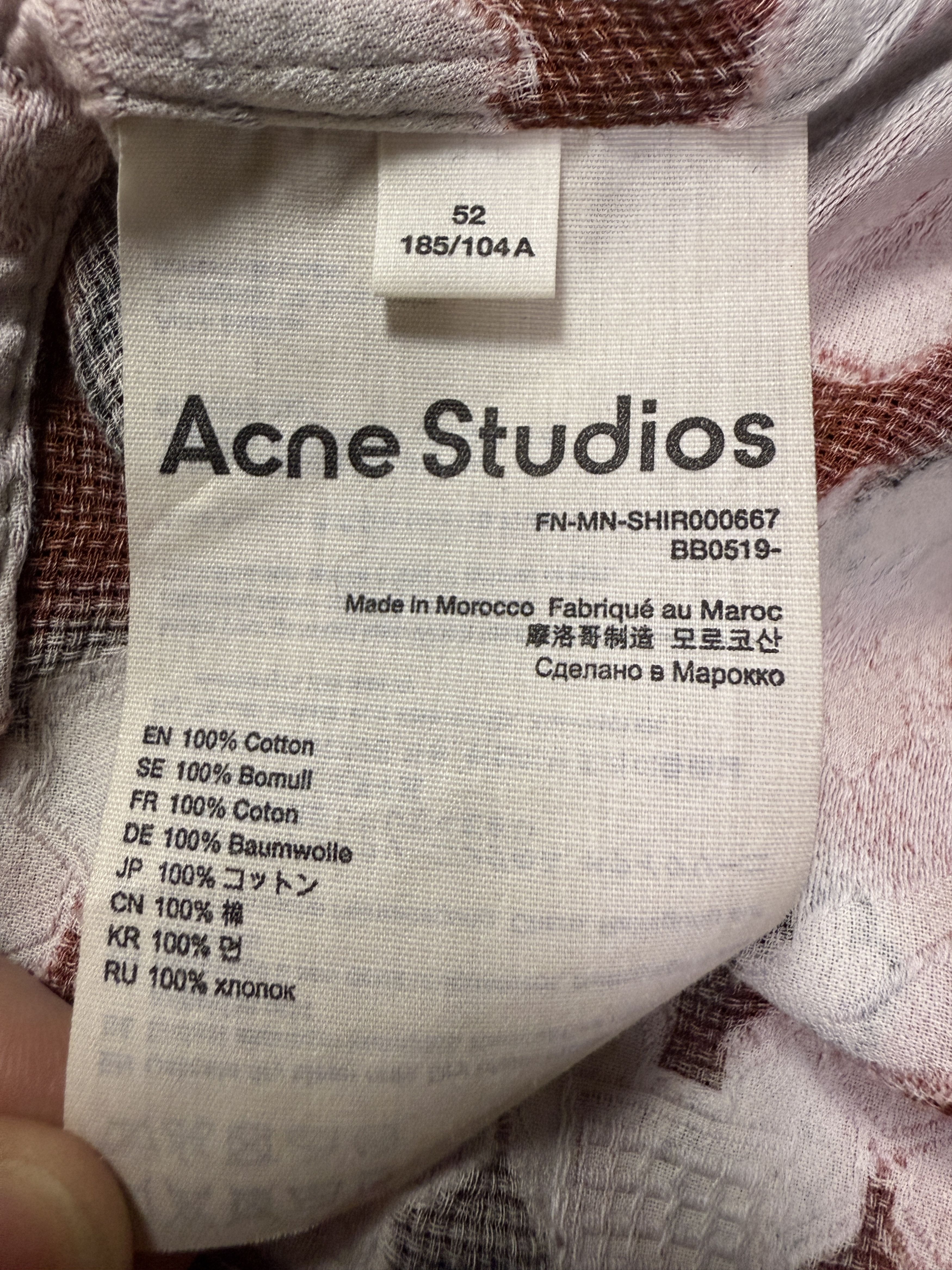 Acne Studios $580 Acne Studios Printed Cotton Bowling Shirt Size US L / EU 52-54 / 3 - 9 Thumbnail