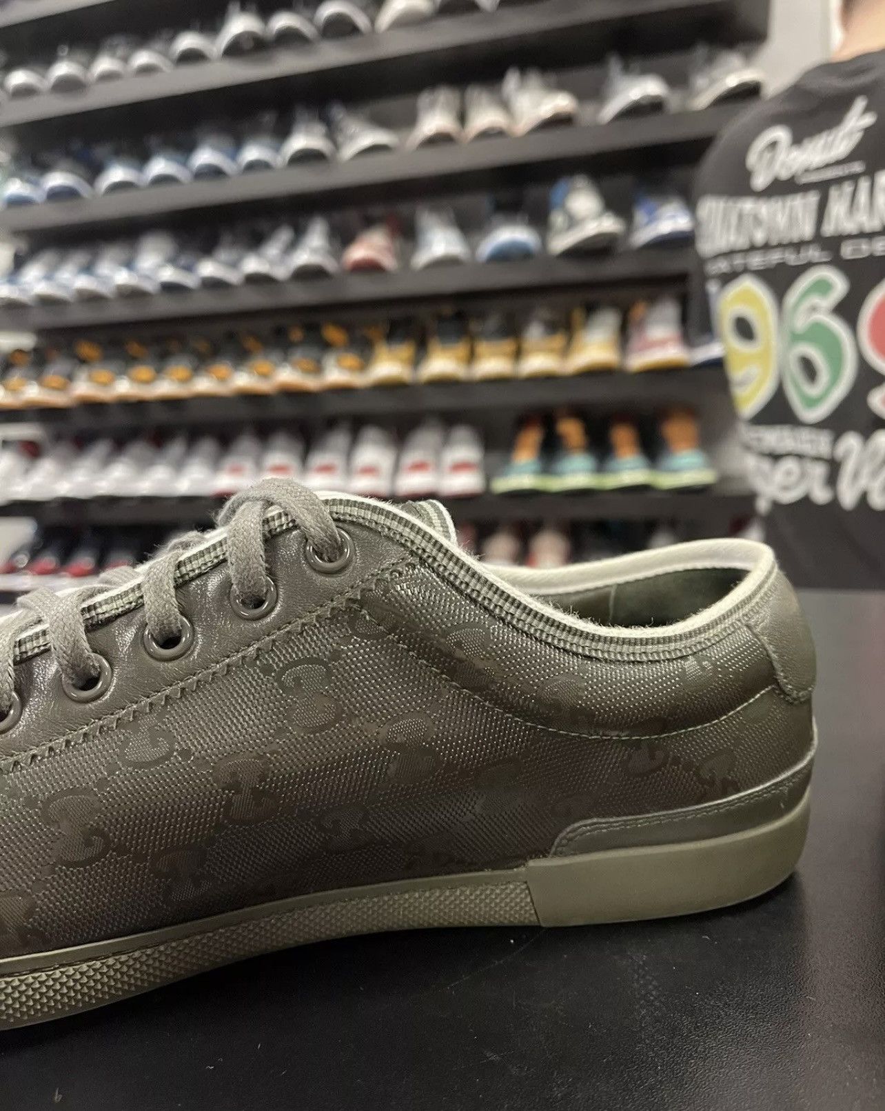 Gucci Size 9.5US/9G - Gucci GG Monogram Men's Sneakers Olive Green Size US 9.5 / EU 42-43 - 7 Thumbnail