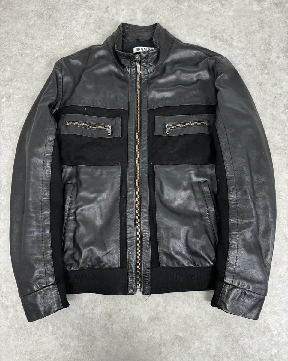 Dirk Bikkembergs 2010s Dirk Bikkembergs Black Hybrid Leather Biker Jacket Size US M / EU 48-50 / 2 - 1 Thumbnail