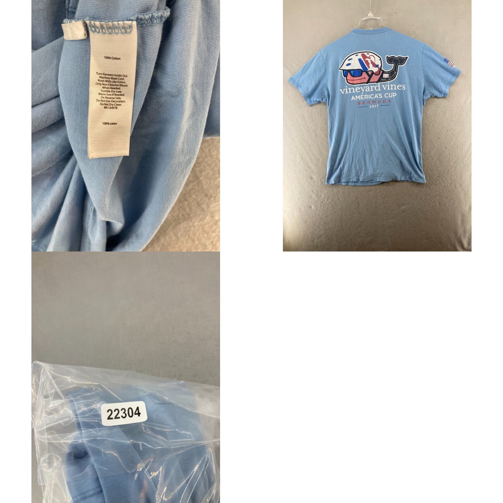 Vineyard Vines Vineyard Vines Mens TShirt Small Blue Americas Cup Whale Bermuda 2017 Size US S / EU 44-46 / 1 - 8 Thumbnail