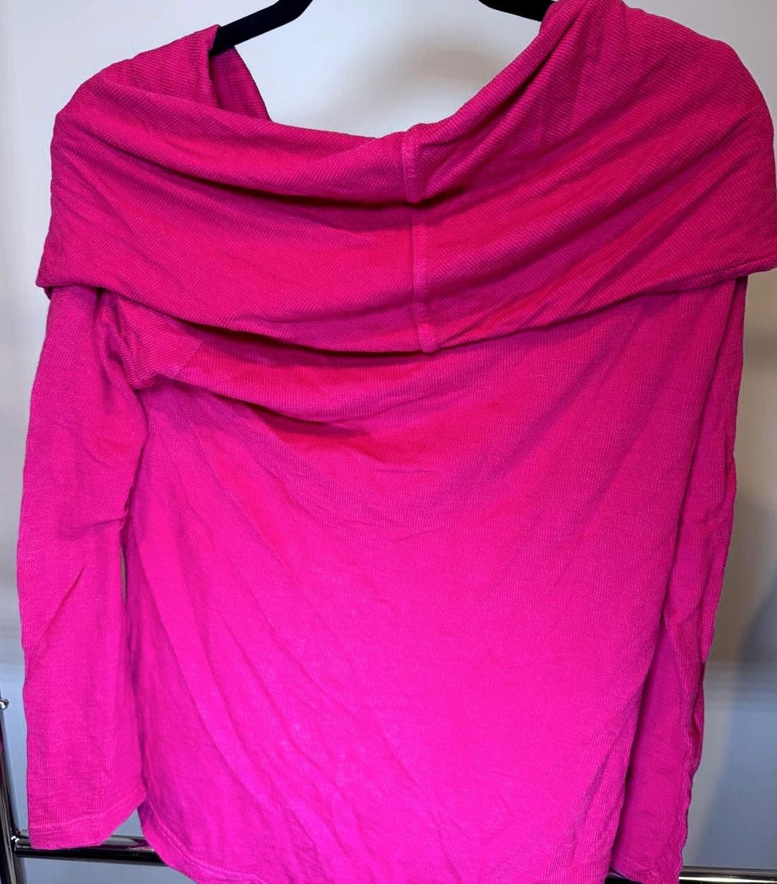 Designer Fresh Produce Live-In Cowlneck Top - Fuchsia, M/L Size L / US 10 / IT 46 - 2 Thumbnail