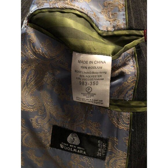 NEXT Next men's gray 100%wool 2pc suit size: 44L pants: 38/31 Size 44L - 6 Thumbnail