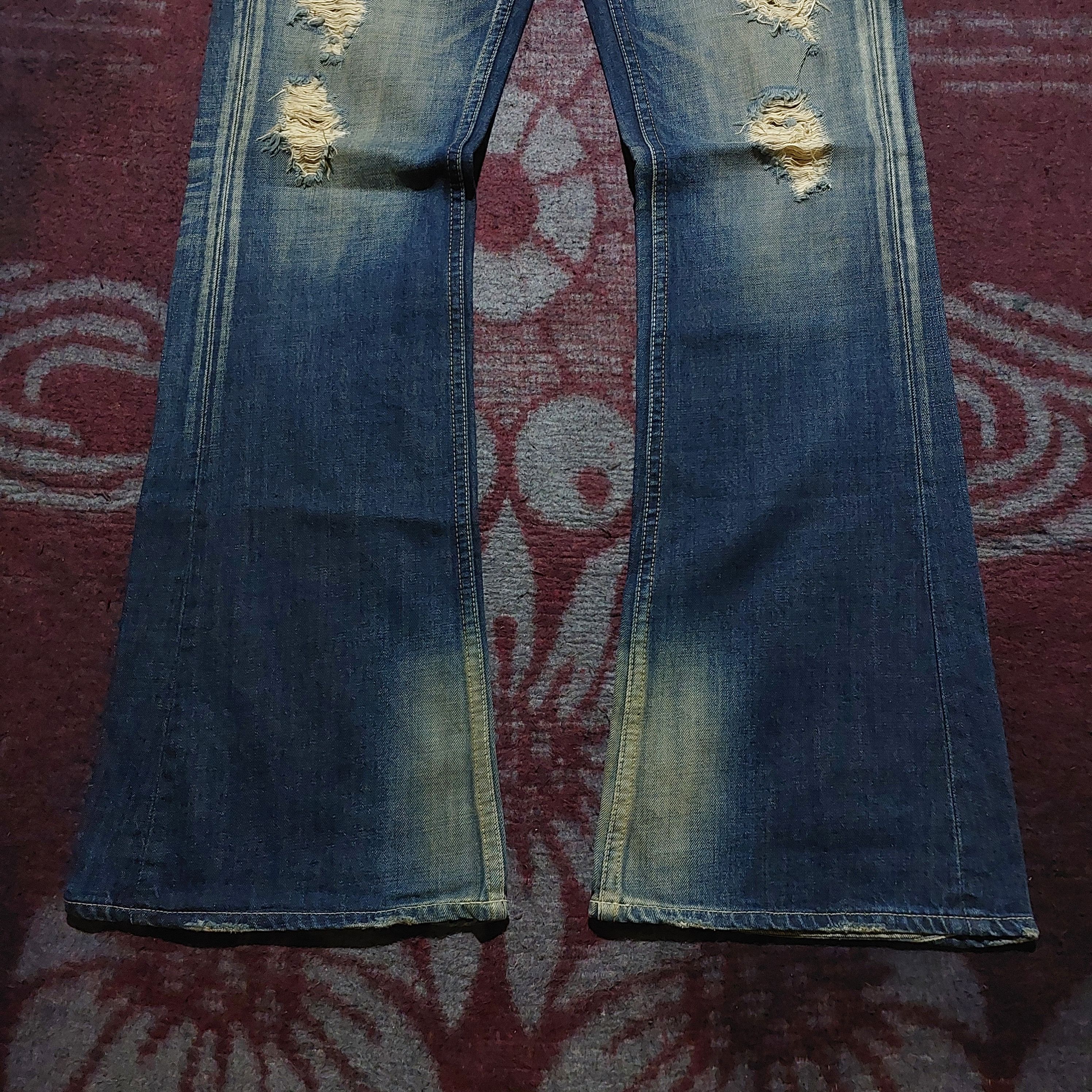 GOA Vanquish studded ripped flared blue denim Size US 36 / EU 52 - 5 Thumbnail