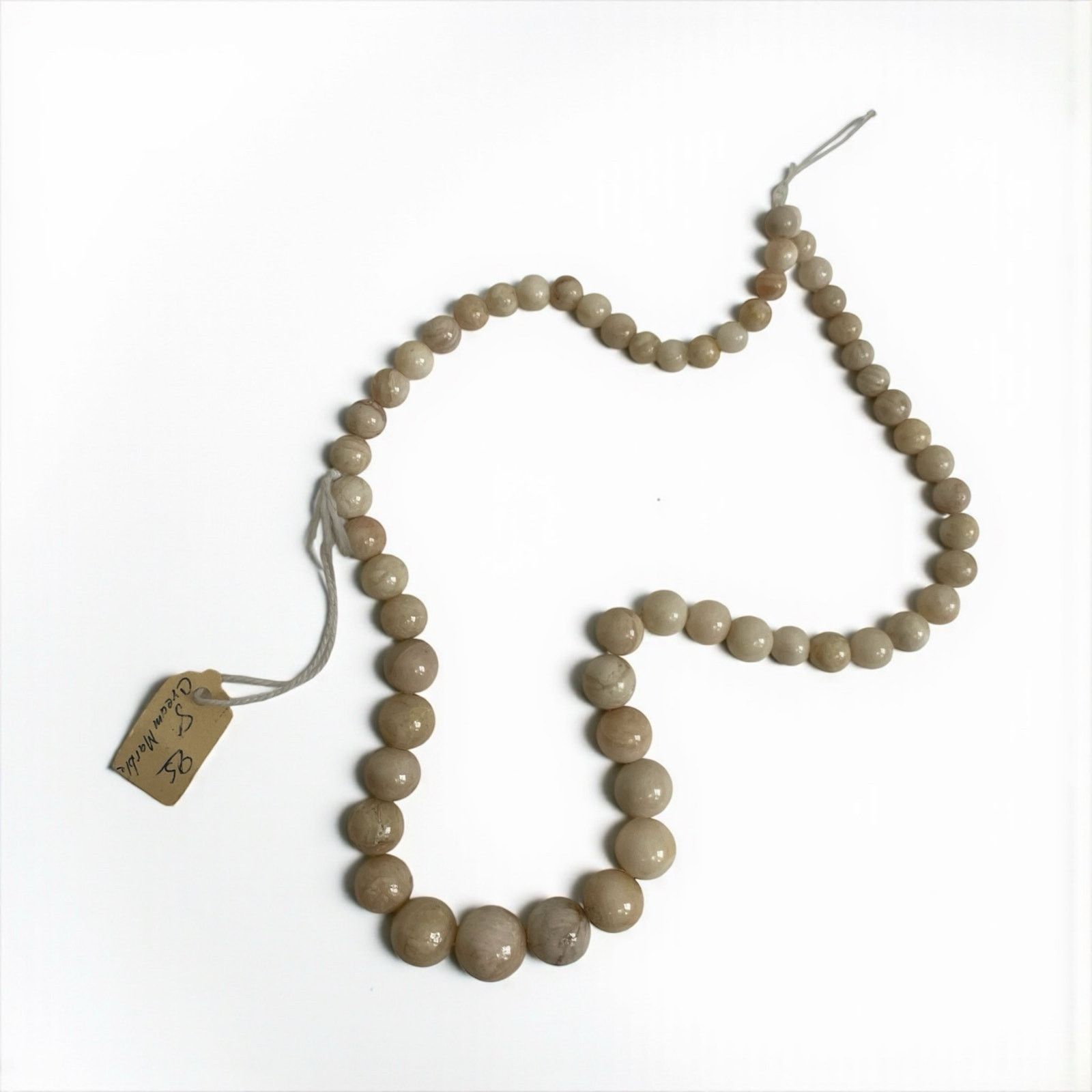 Vintage NWT Vintage Cream Marble Beaded Necklace Size ONE SIZE - 2 Thumbnail