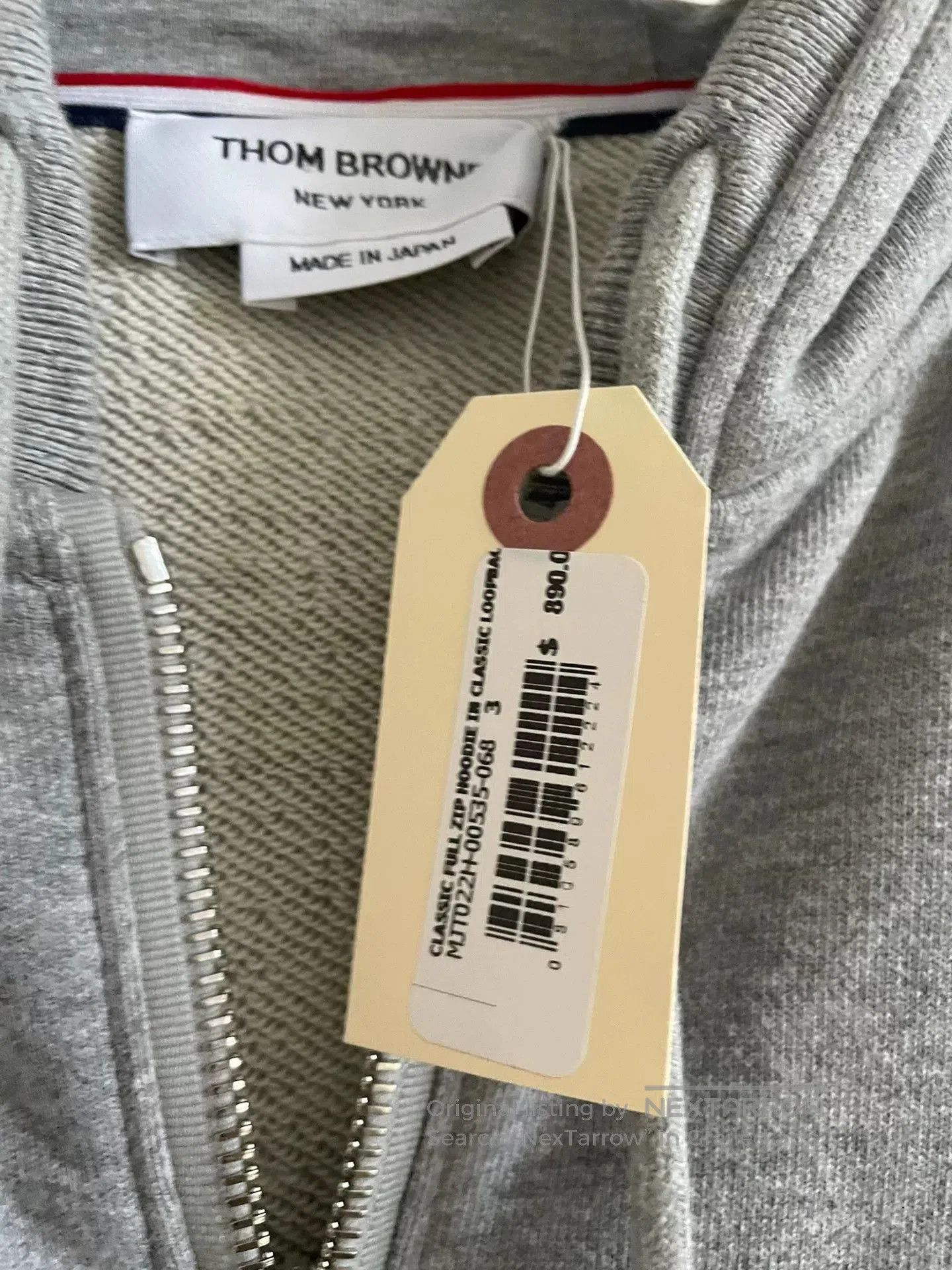 Thom Browne THOM BROWNE Grey 4-Bar Zip Hoodie. Size US L / EU 52-54 / 3 - 7 Thumbnail