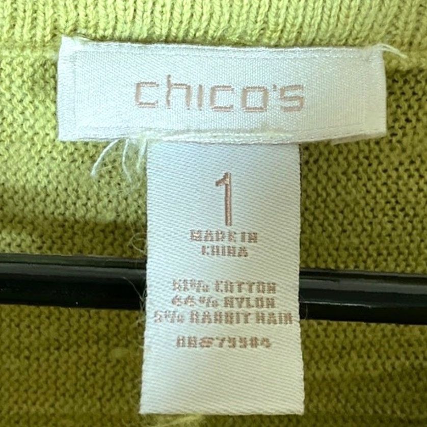 Vintage Chicos Womens Sweater Green Cowl Neck Dolman Sleeve Rabbit Hair Blend 1 (M) Size M / US 6-8 / IT 42-44 - 6 Thumbnail
